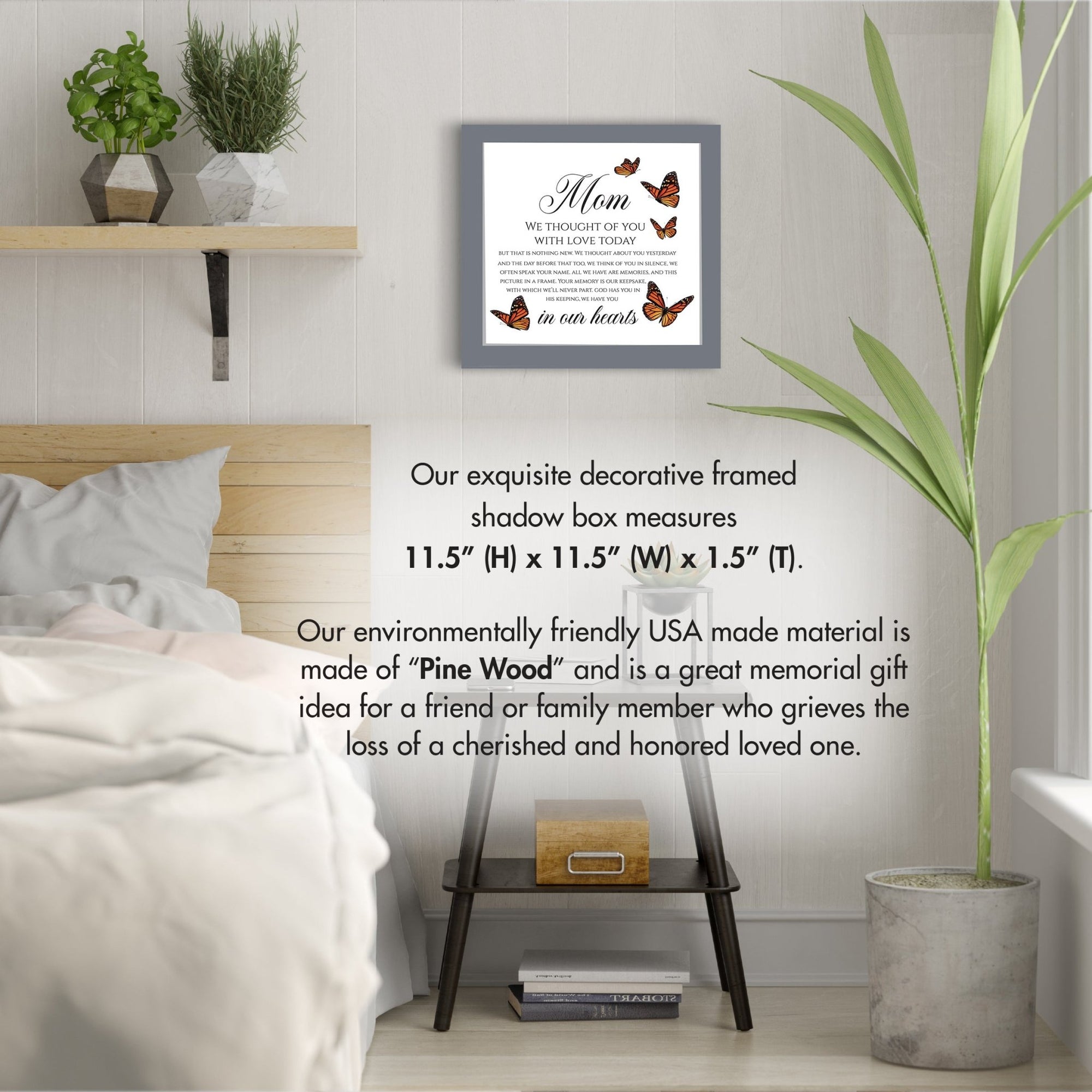 Memorial decorations for the celebration of life - a stunning framed shadow box to commemorate your loved one's legacy.