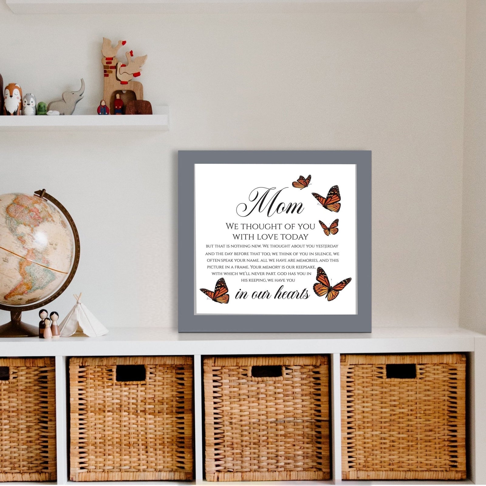 Condolence and sympathy in a thoughtful framed shadow box