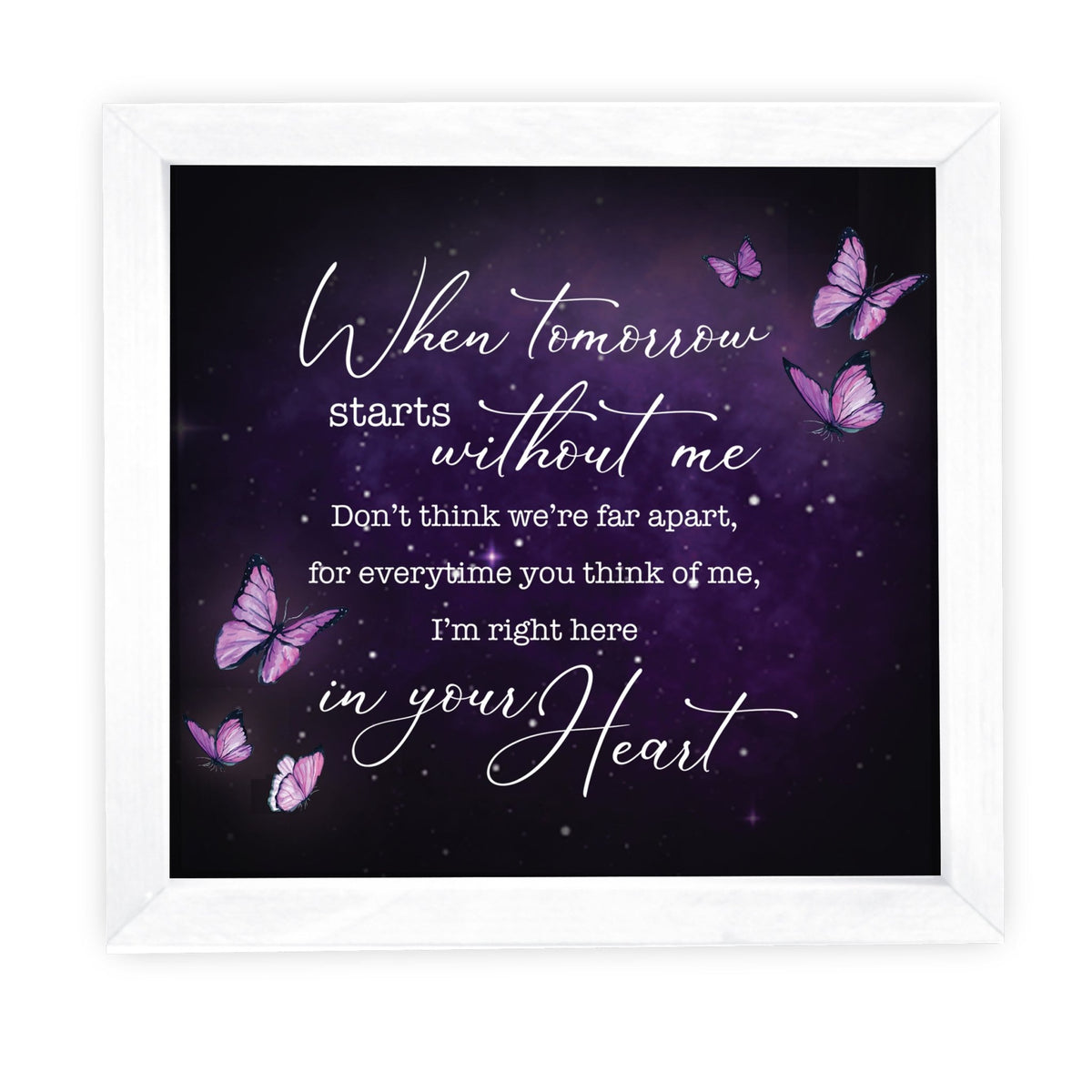 Condolence and sympathy in a thoughtful framed shadow box