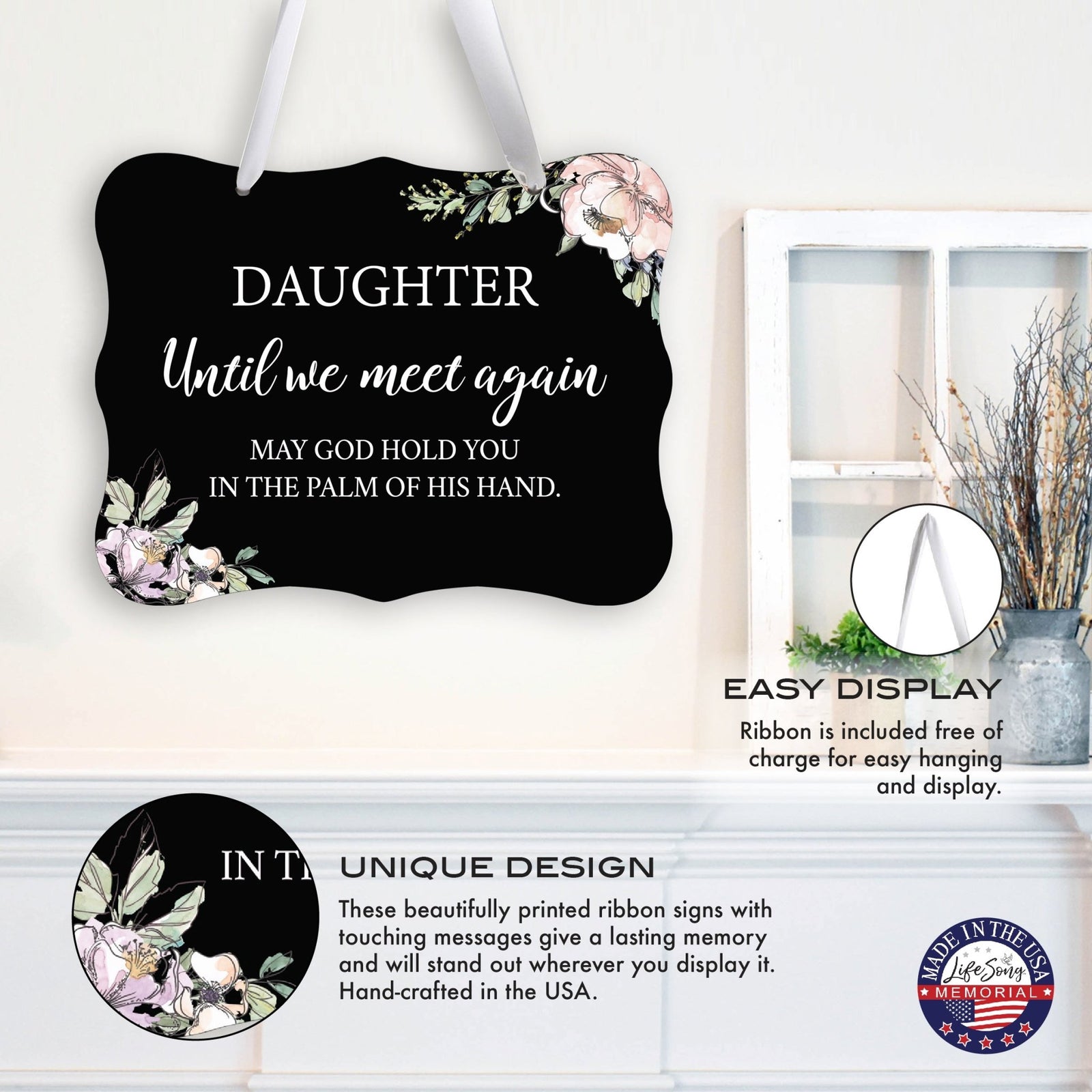 Memorial Hanging Ribbon Wall Decor for Loss of Loved One - LifeSong Milestones