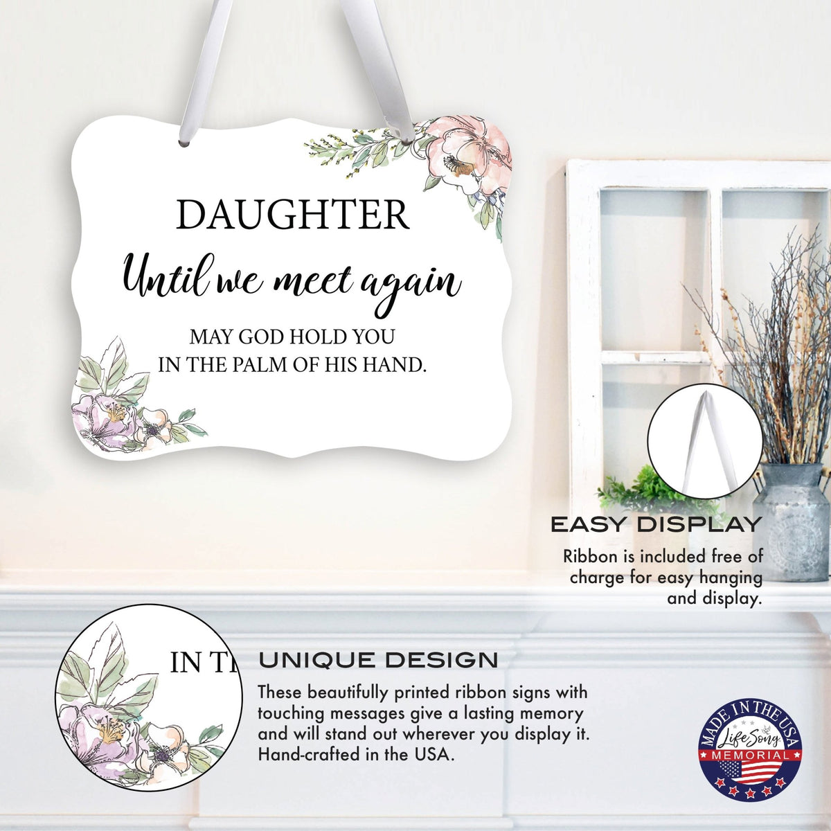 Memorial Hanging Ribbon Wall Decor for Loss of Loved One - LifeSong Milestones