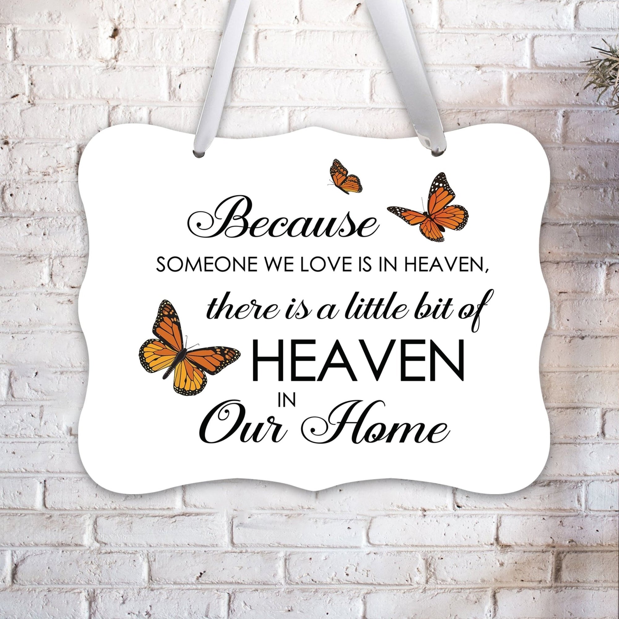Memorial Hanging Ribbon Wall Decor for Loss of Loved One - Because Someone We Love - LifeSong Milestones