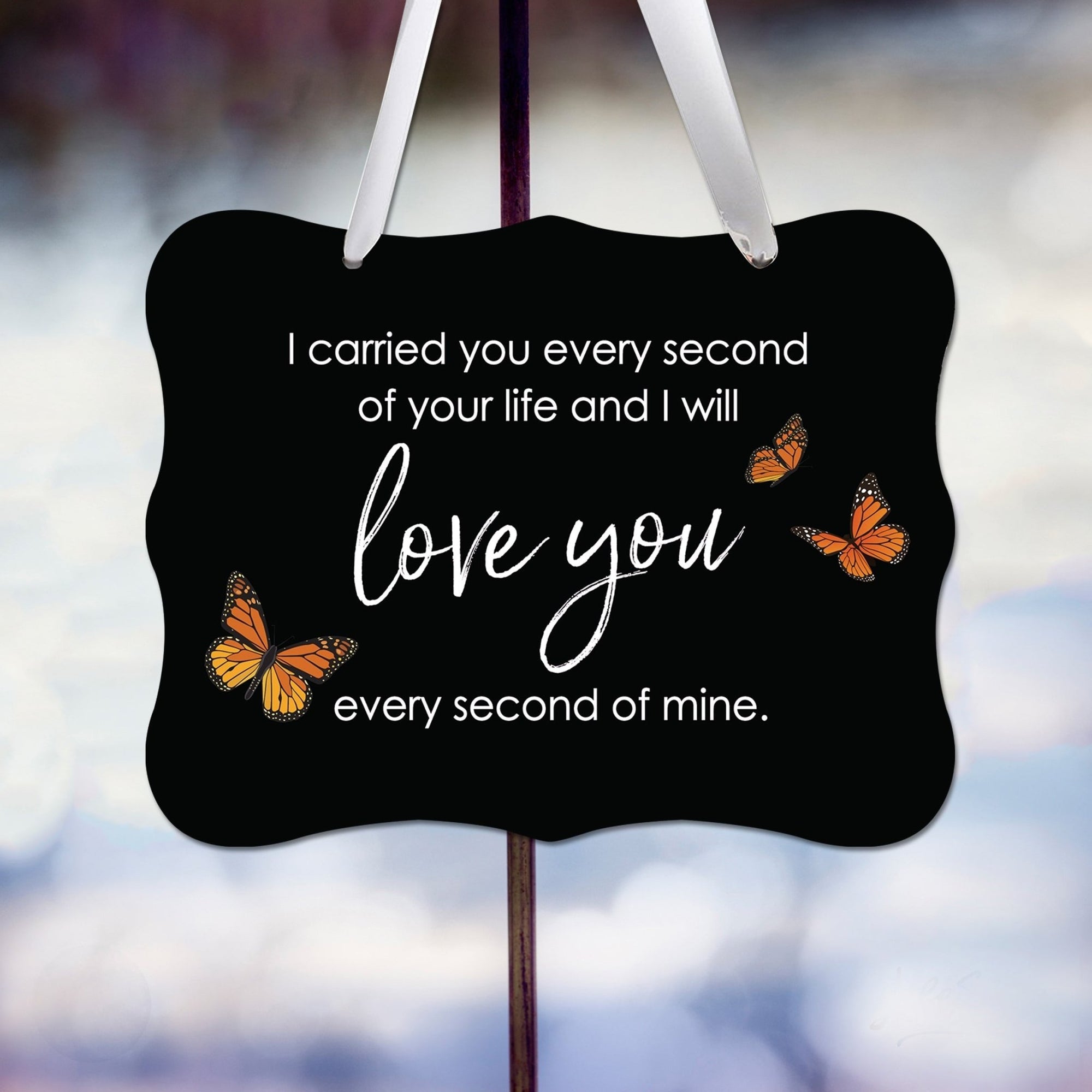 Memorial Hanging Ribbon Wall Decor for Loss of Loved One - I Carried You Everyday - LifeSong Milestones