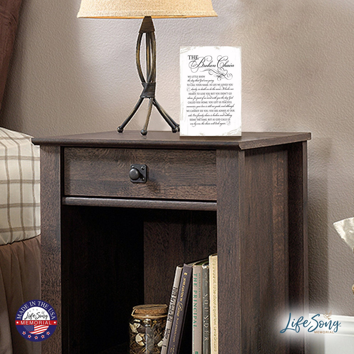 Memorial Hanging Wall Plaque - The Broken Chain - LifeSong Milestones