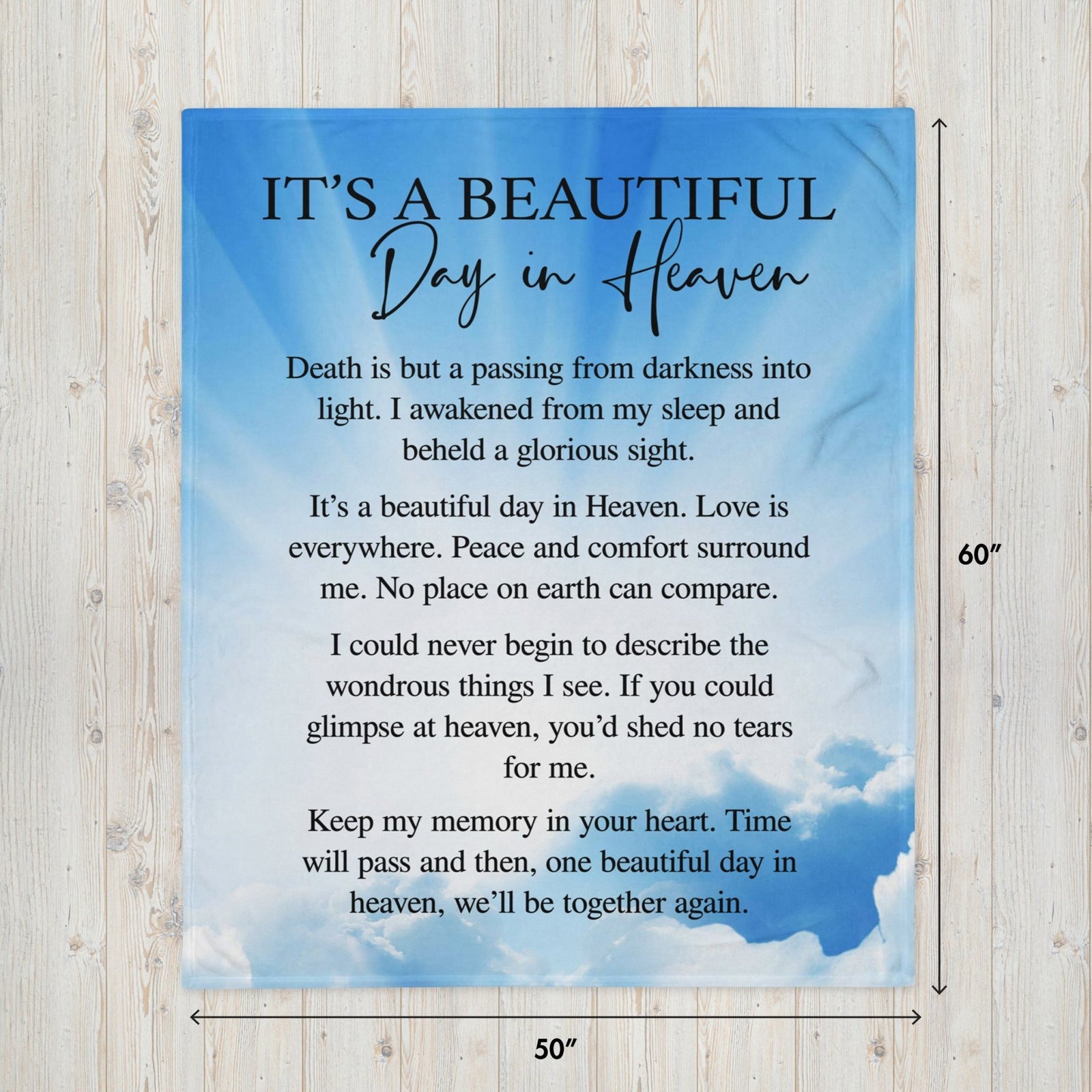 Memorial Soft and Hypoallergenic Blanket for Home – A Beautiful Day - LifeSong Milestones