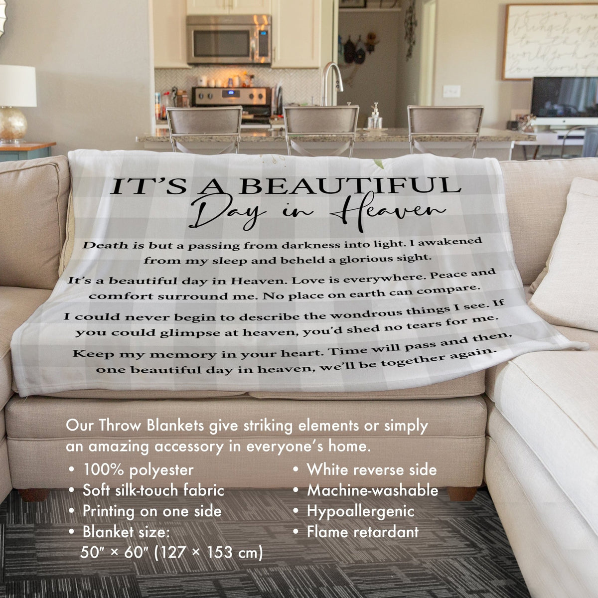 Memorial Soft and Hypoallergenic Blanket for Home – A Beautiful Day - LifeSong Milestones