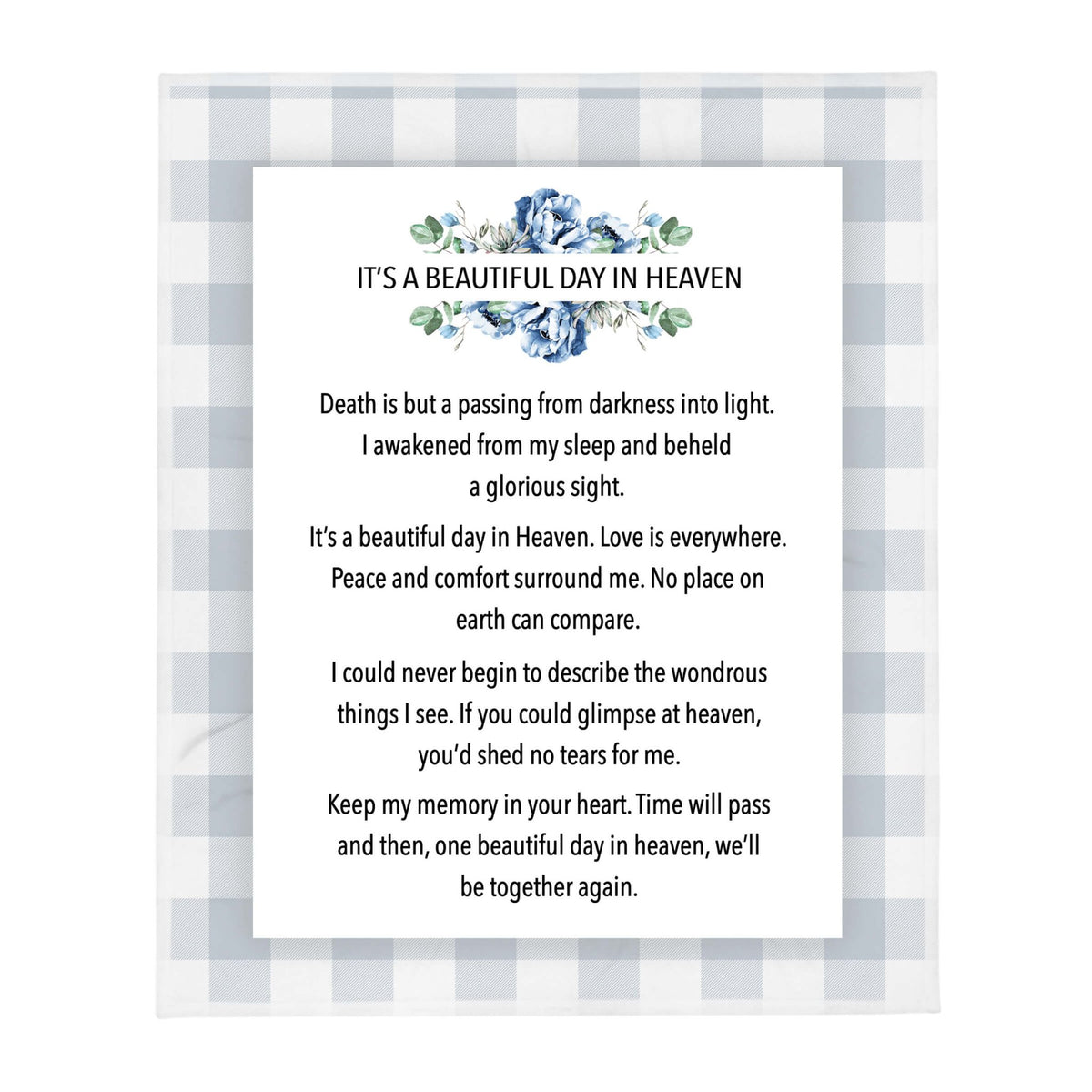 Memorial Soft and Hypoallergenic Blanket for Home – A Beautiful Day - LifeSong Milestones