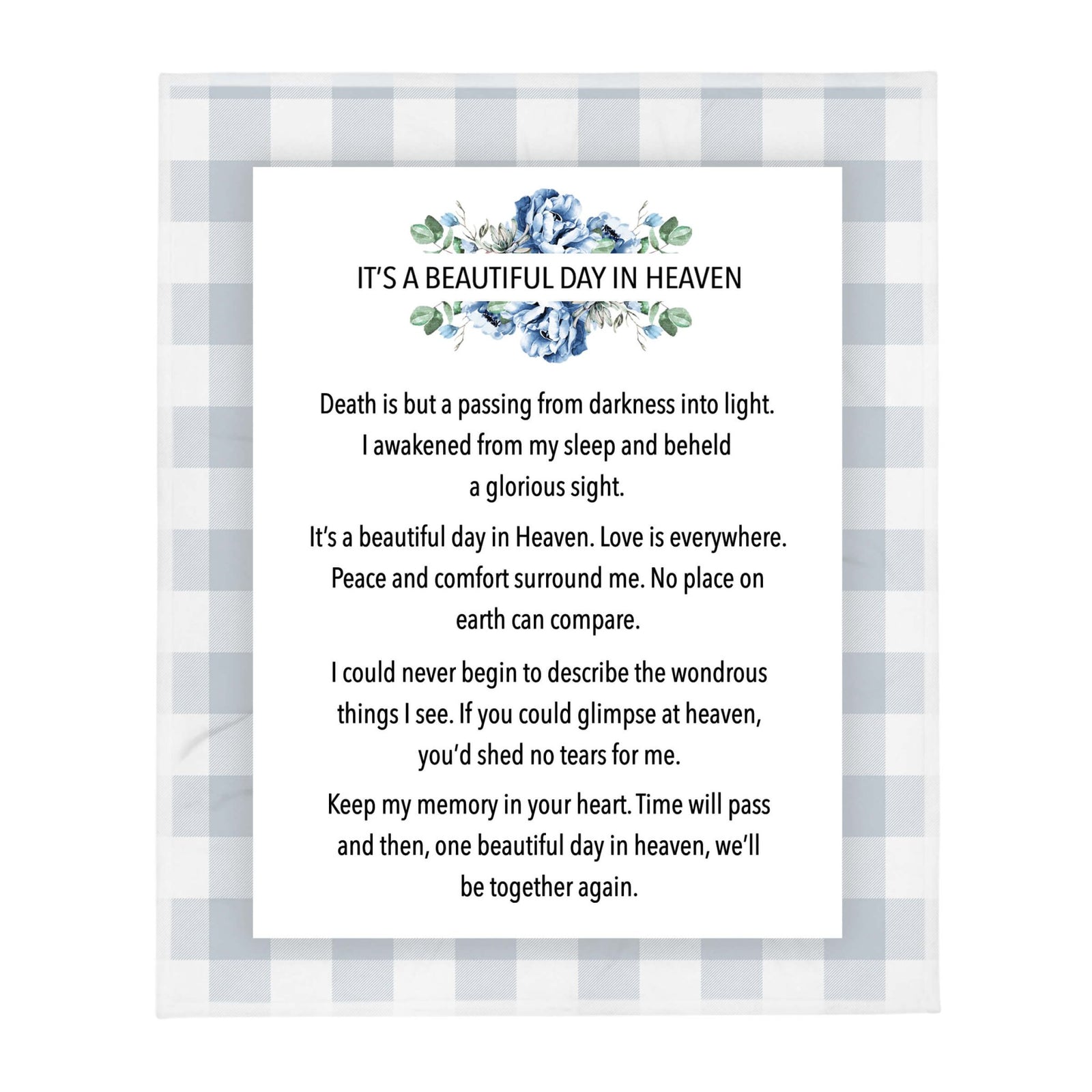 Memorial Soft and Hypoallergenic Blanket for Home – A Beautiful Day - LifeSong Milestones