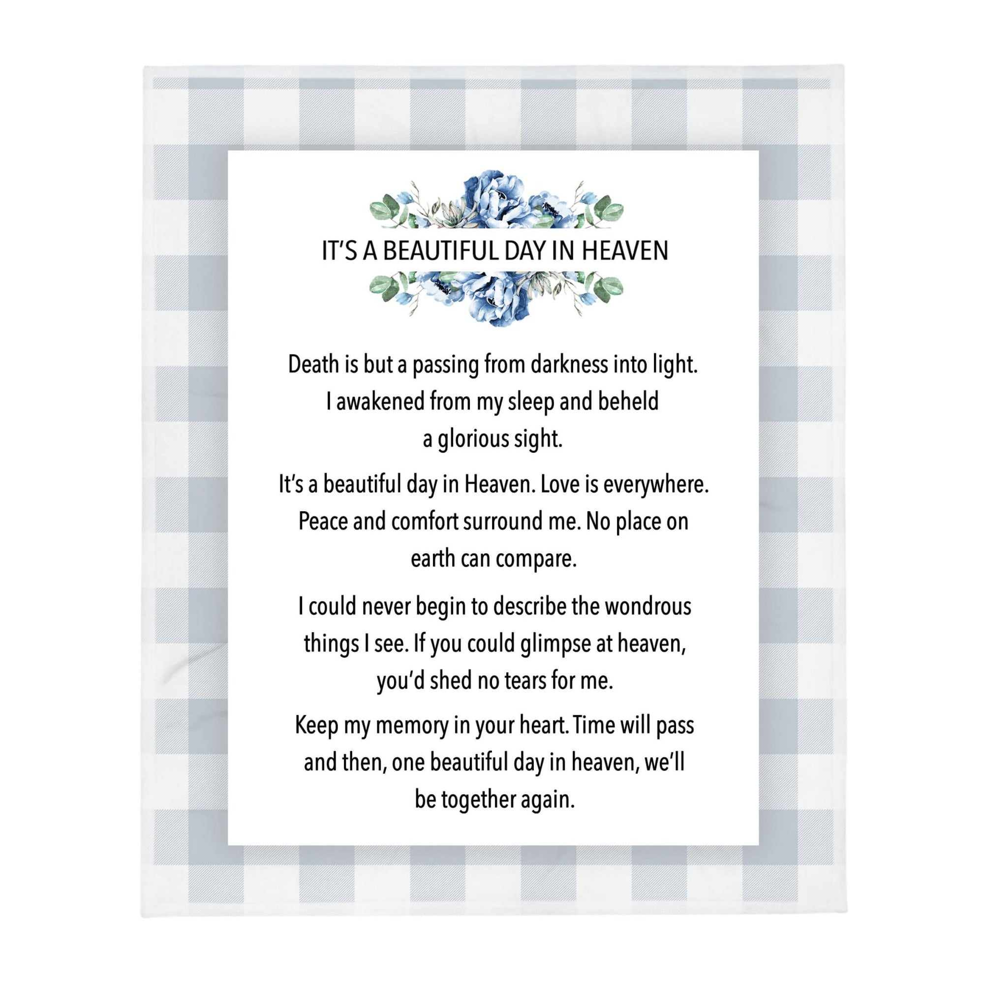 Memorial Soft and Hypoallergenic Blanket for Home – A Beautiful Day - LifeSong Milestones