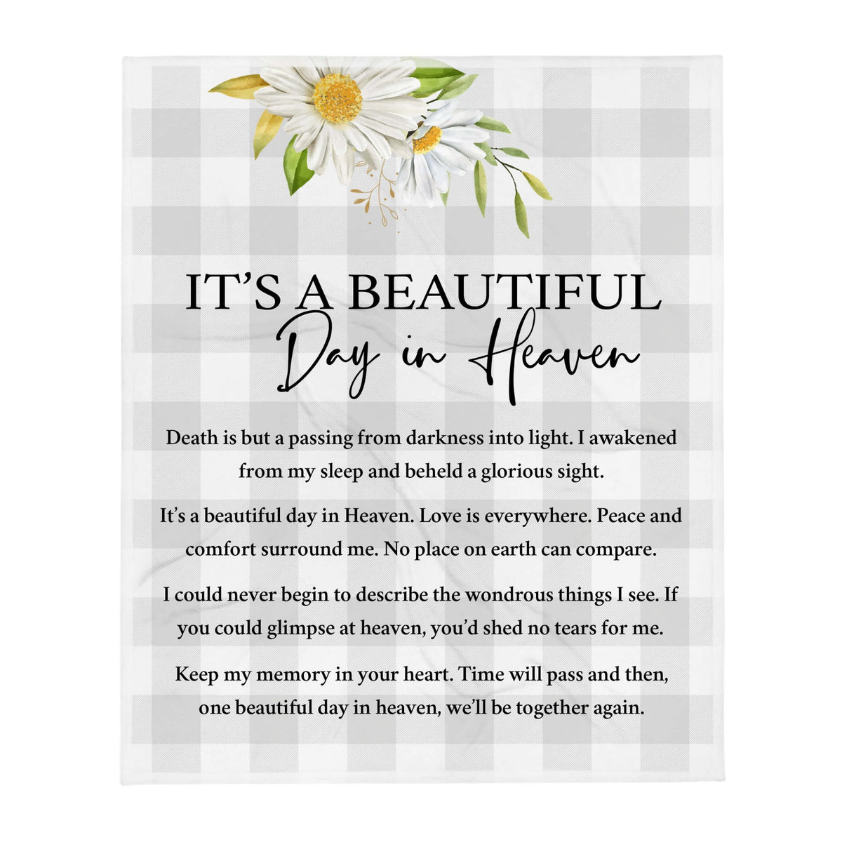 Memorial Soft and Hypoallergenic Blanket for Home – A Beautiful Day - LifeSong Milestones