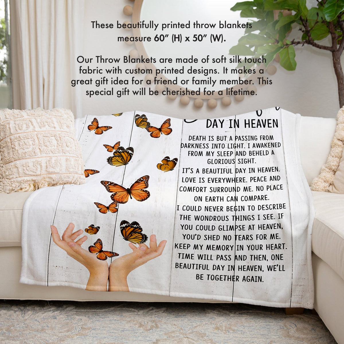 Memorial Soft and Hypoallergenic Blanket for Home – A Beautiful Day - LifeSong Milestones