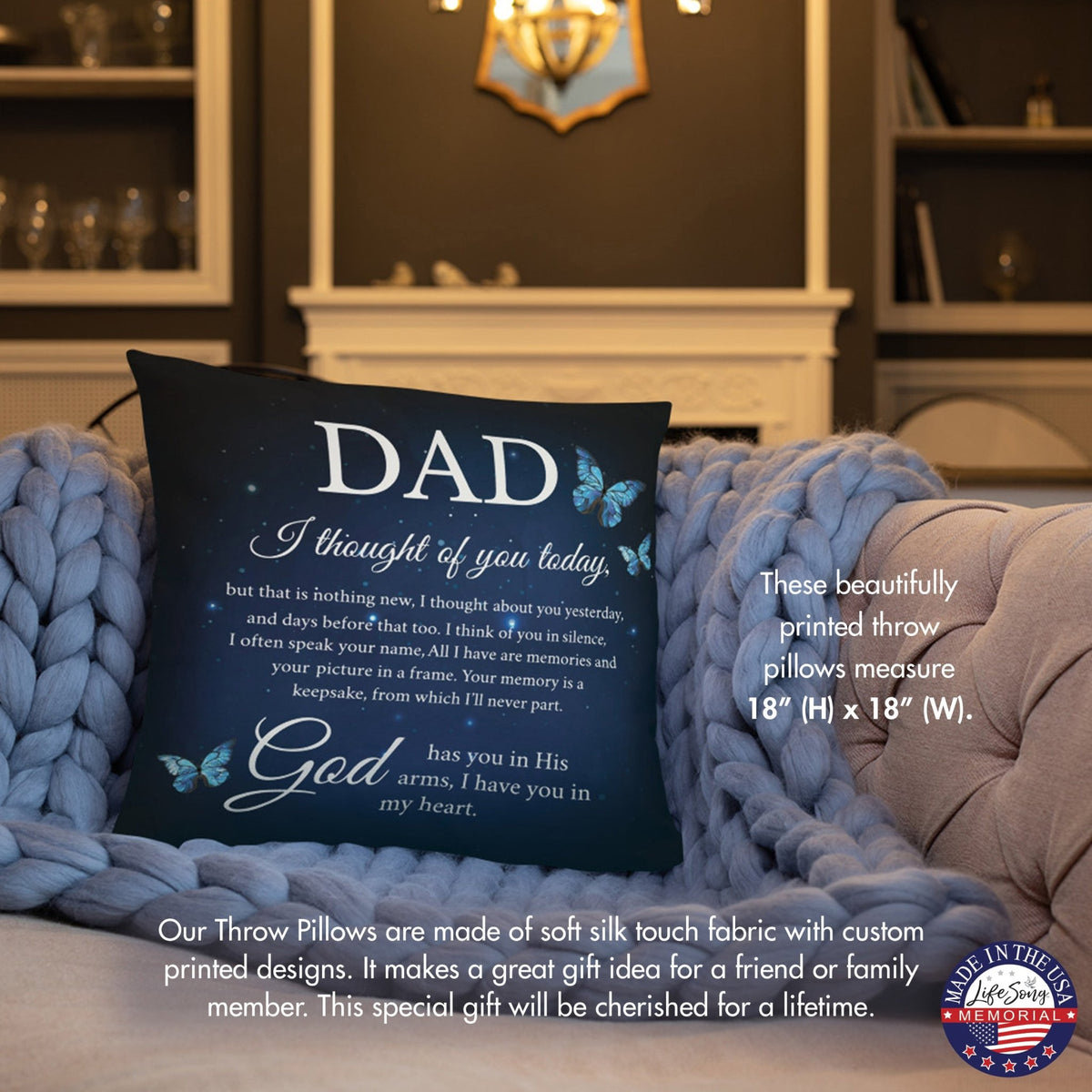Memorial Sympathy Throw Pillow for Home Décor - LifeSong Milestones