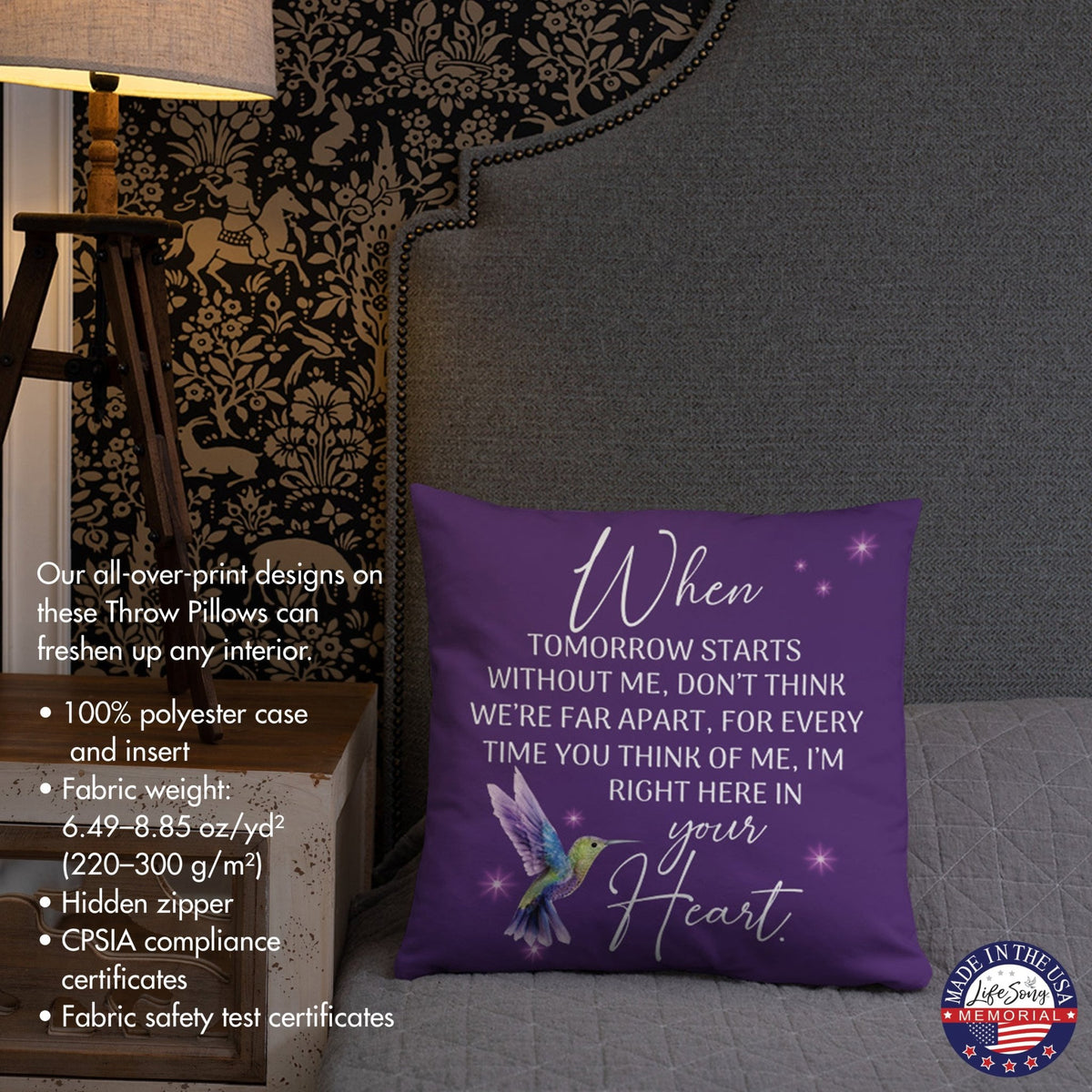 Memorial Sympathy Throw Pillow for Home Décor - LifeSong Milestones
