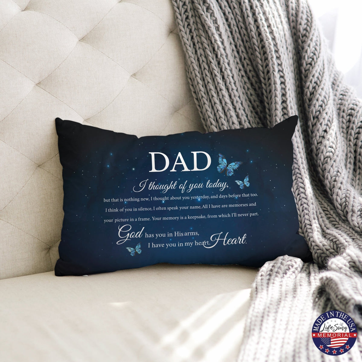 Memorial Sympathy Throw Pillow for Home Décor - LifeSong Milestones