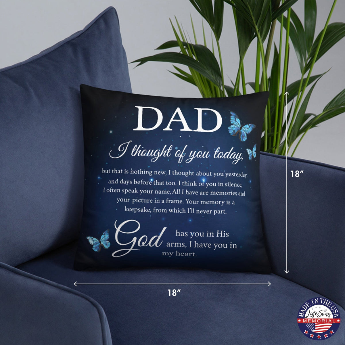 Memorial Sympathy Throw Pillow for Home Décor - LifeSong Milestones