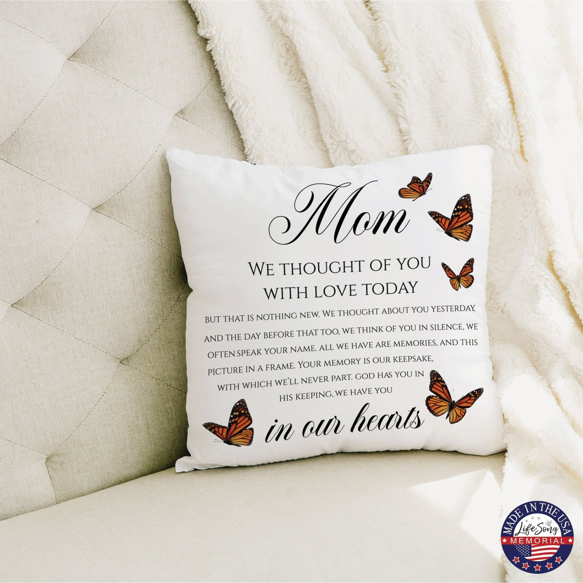 Memorial Sympathy Throw Pillow for Home Décor - LifeSong Milestones