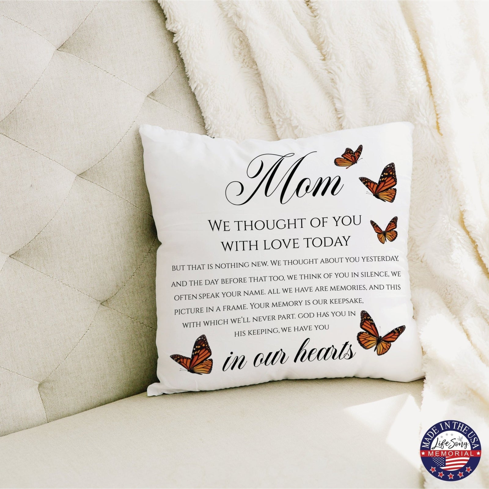 Memorial Sympathy Throw Pillow for Home Décor - LifeSong Milestones