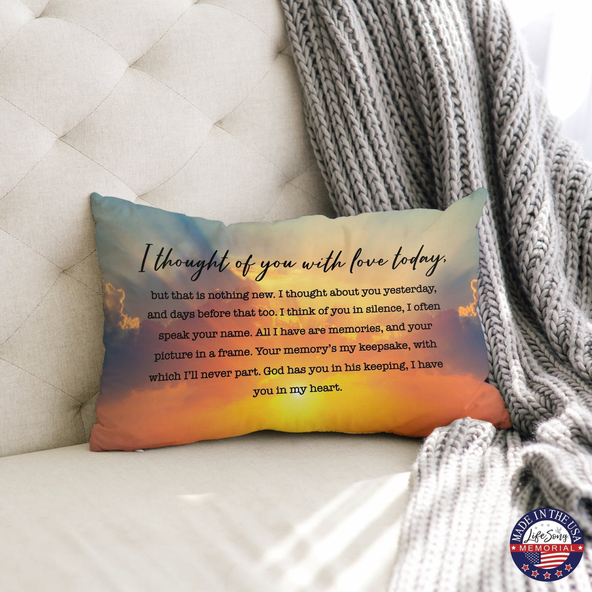 Memorial Sympathy Throw Pillow for Home Décor - LifeSong Milestones