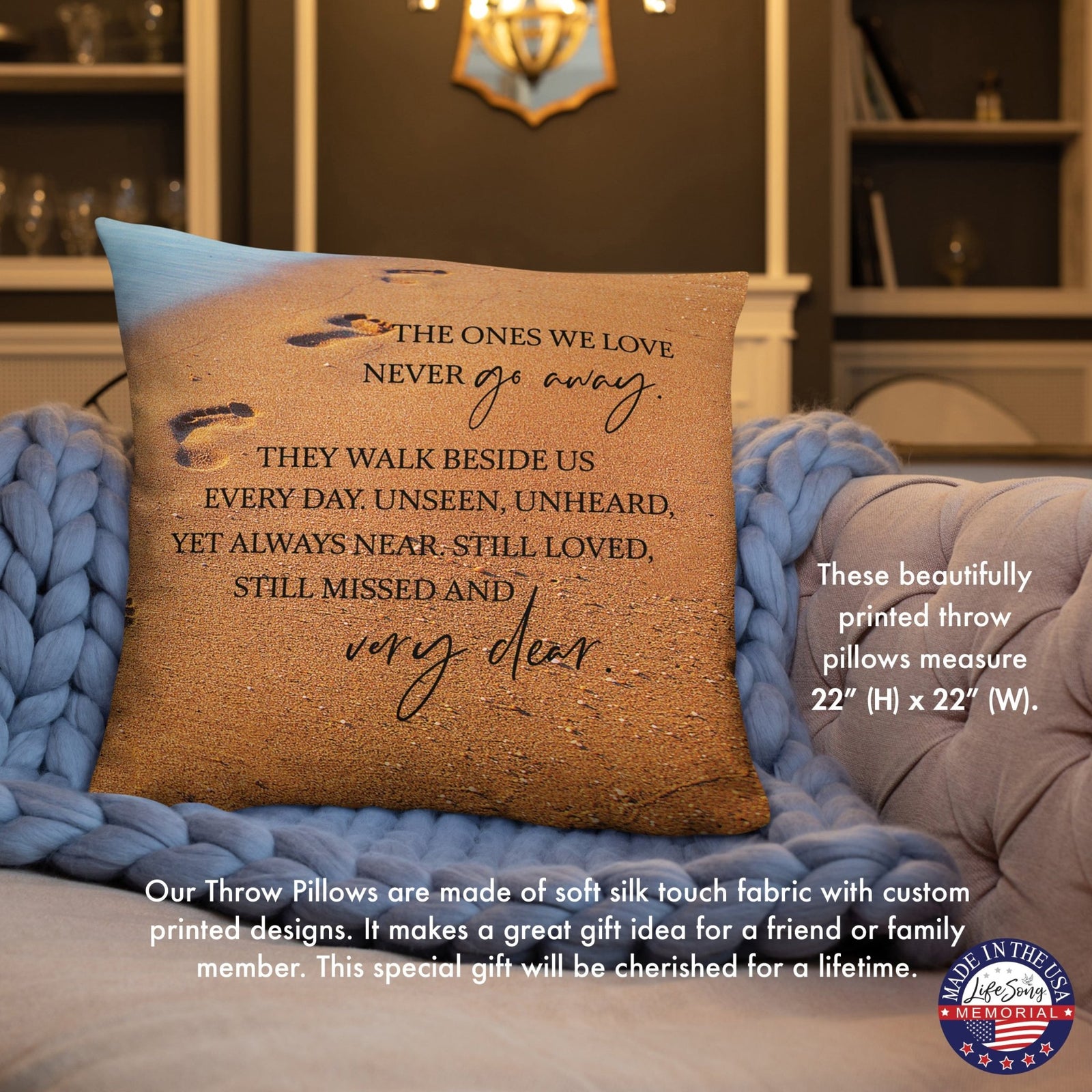 Memorial Sympathy Throw Pillow for Home Décor - LifeSong Milestones