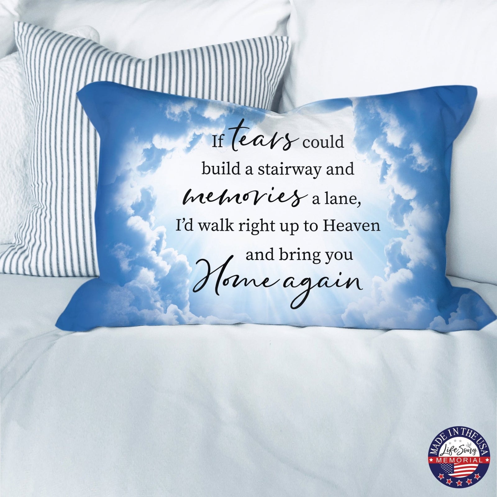 Memorial Sympathy Throw Pillow for Home Décor - If Tears Could Build - LifeSong Milestones