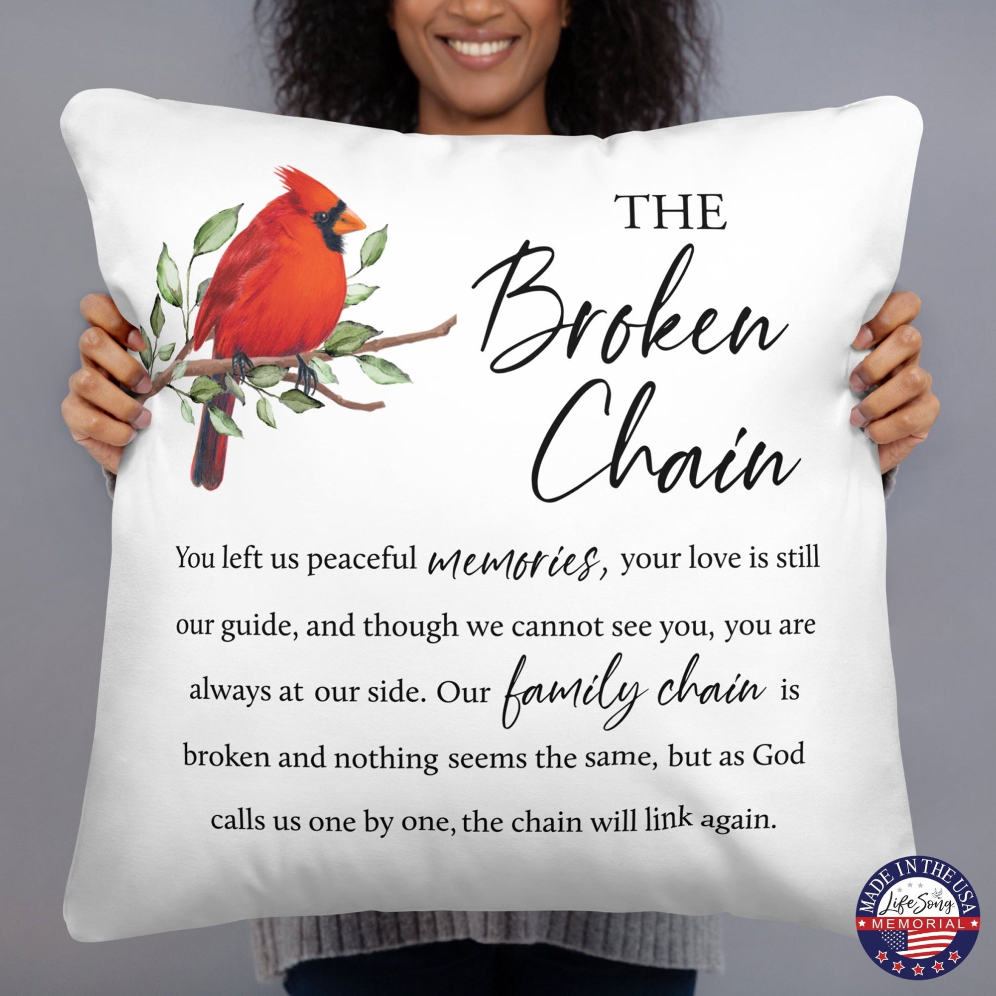 Memorial Sympathy Throw Pillow for Home Décor - The Broken Chain - LifeSong Milestones
