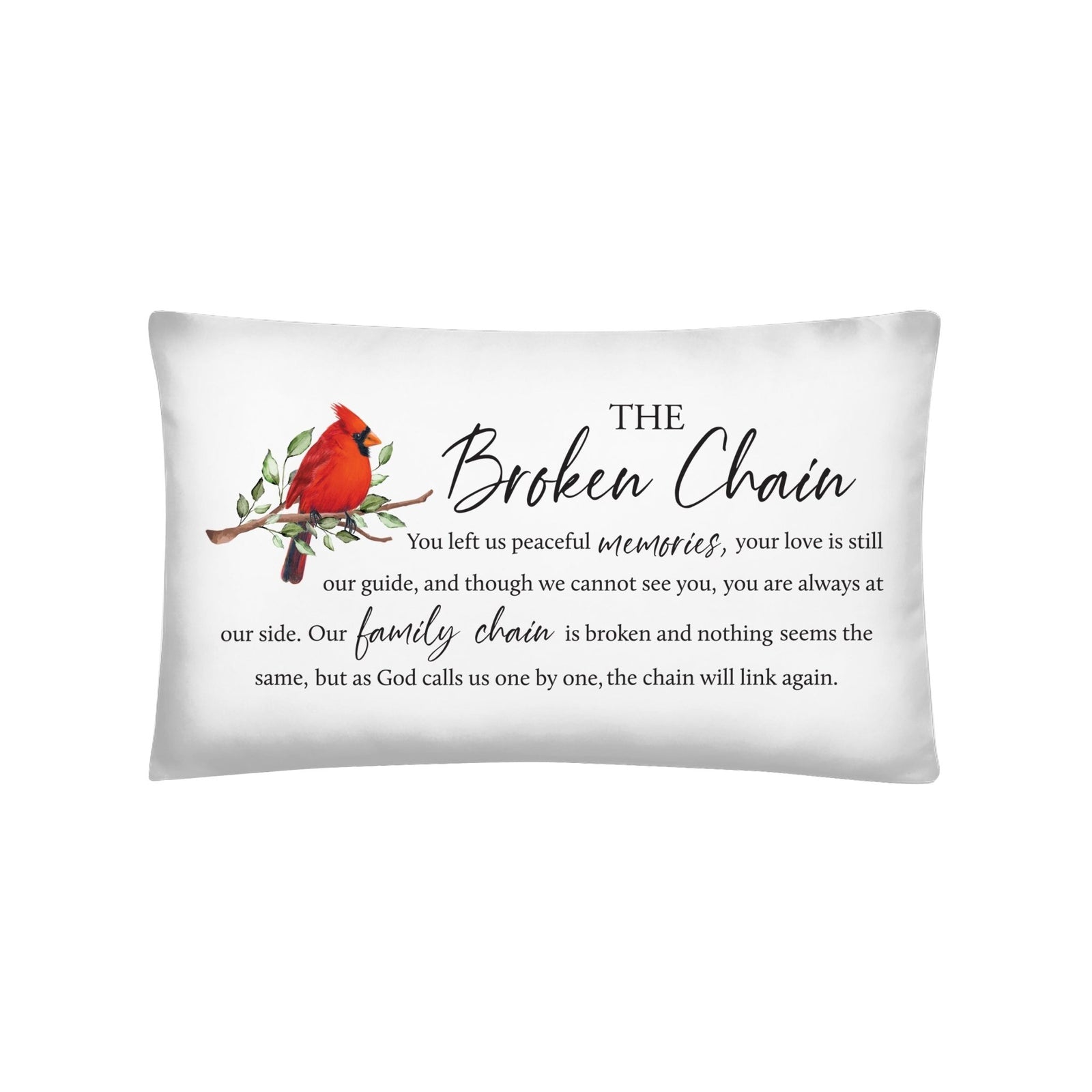 Memorial Sympathy Throw Pillow for Home Décor - The Broken Chain - LifeSong Milestones