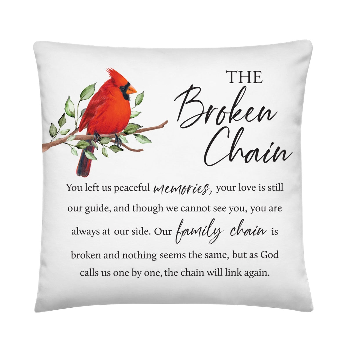 Memorial Sympathy Throw Pillow for Home Décor - The Broken Chain - LifeSong Milestones