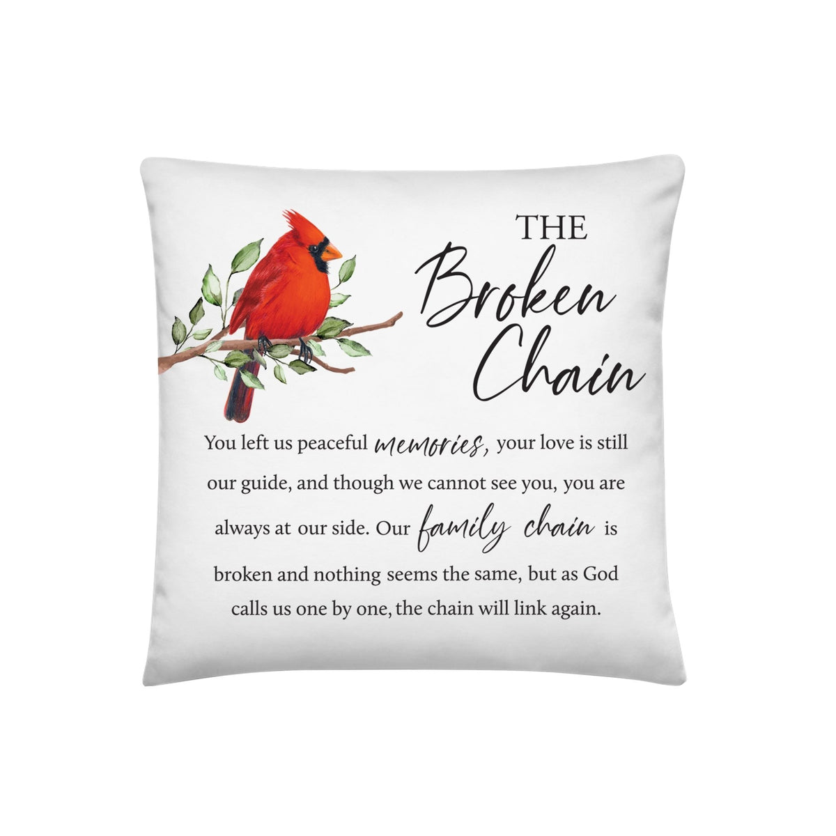 Memorial Sympathy Throw Pillow for Home Décor - The Broken Chain - LifeSong Milestones