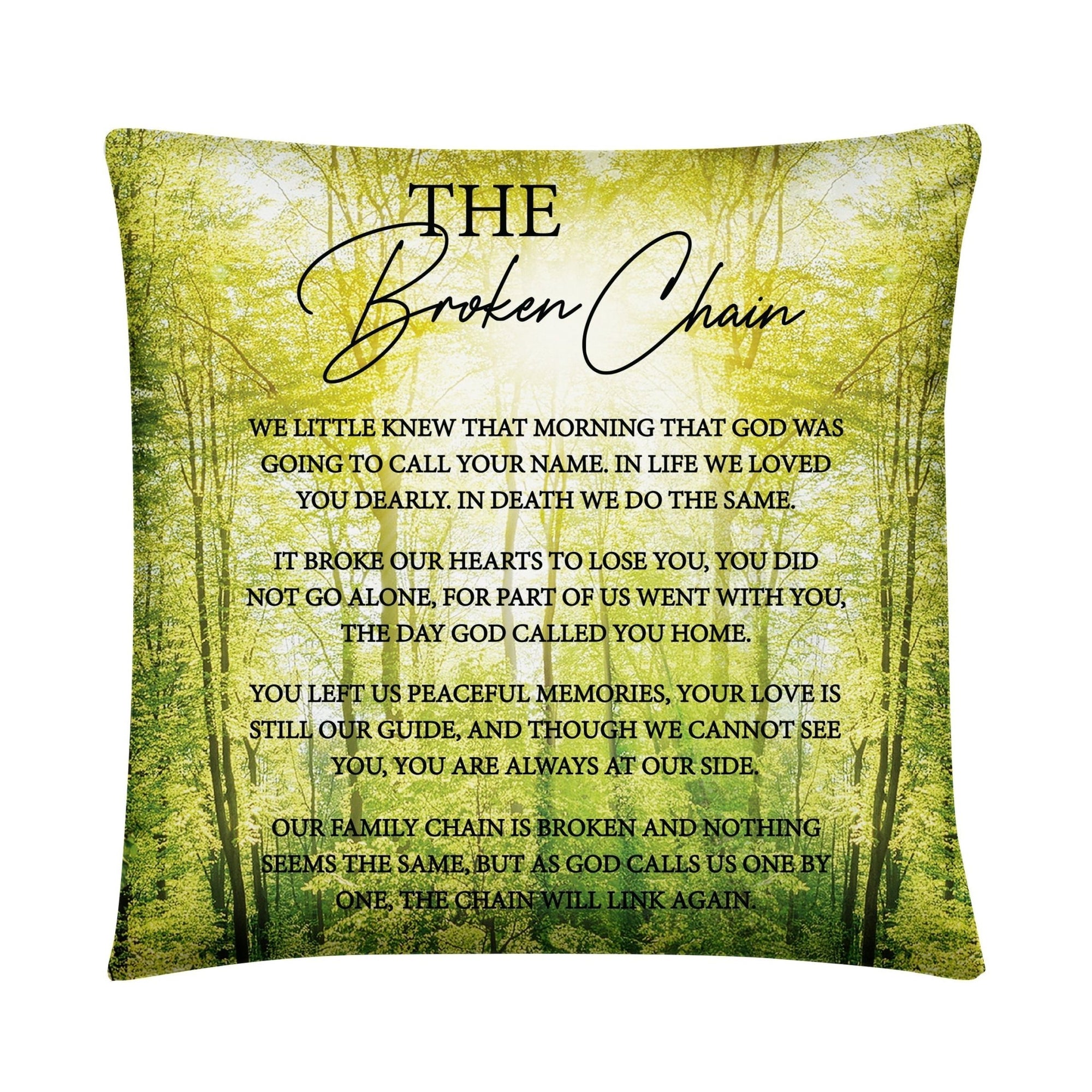 Memorial Sympathy Throw Pillow for Home Décor - The Broken Chain - LifeSong Milestones