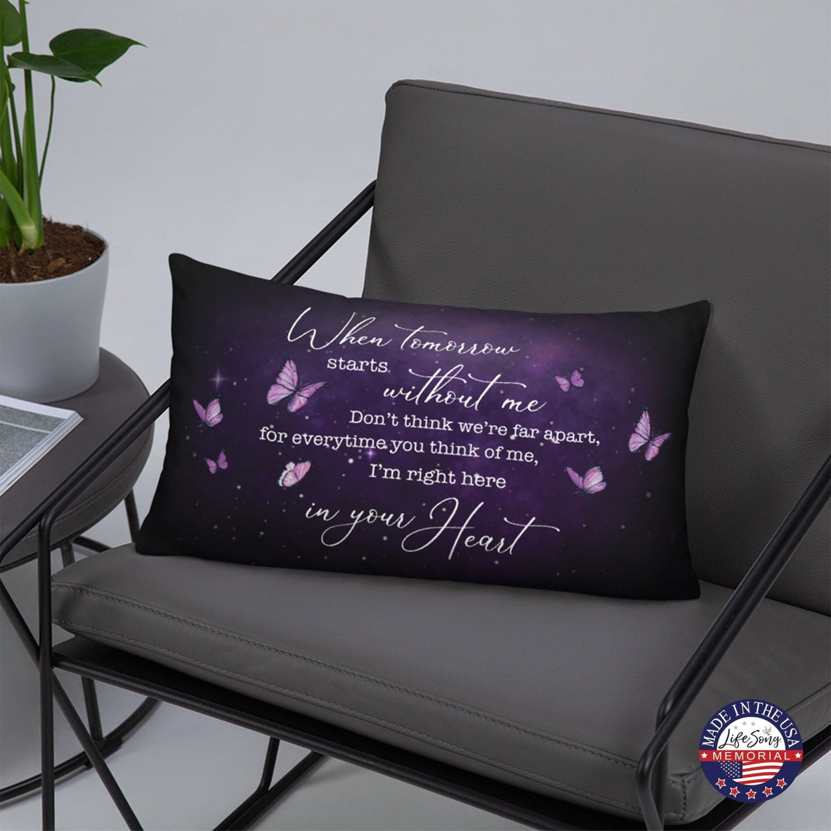Memorial Sympathy Throw Pillow for Home Décor - When Tomorrow Starts - LifeSong Milestones