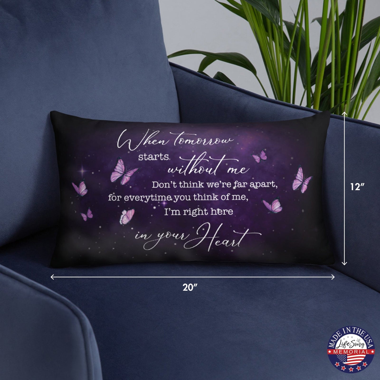 Memorial Sympathy Throw Pillow for Home Décor - When Tomorrow Starts - LifeSong Milestones