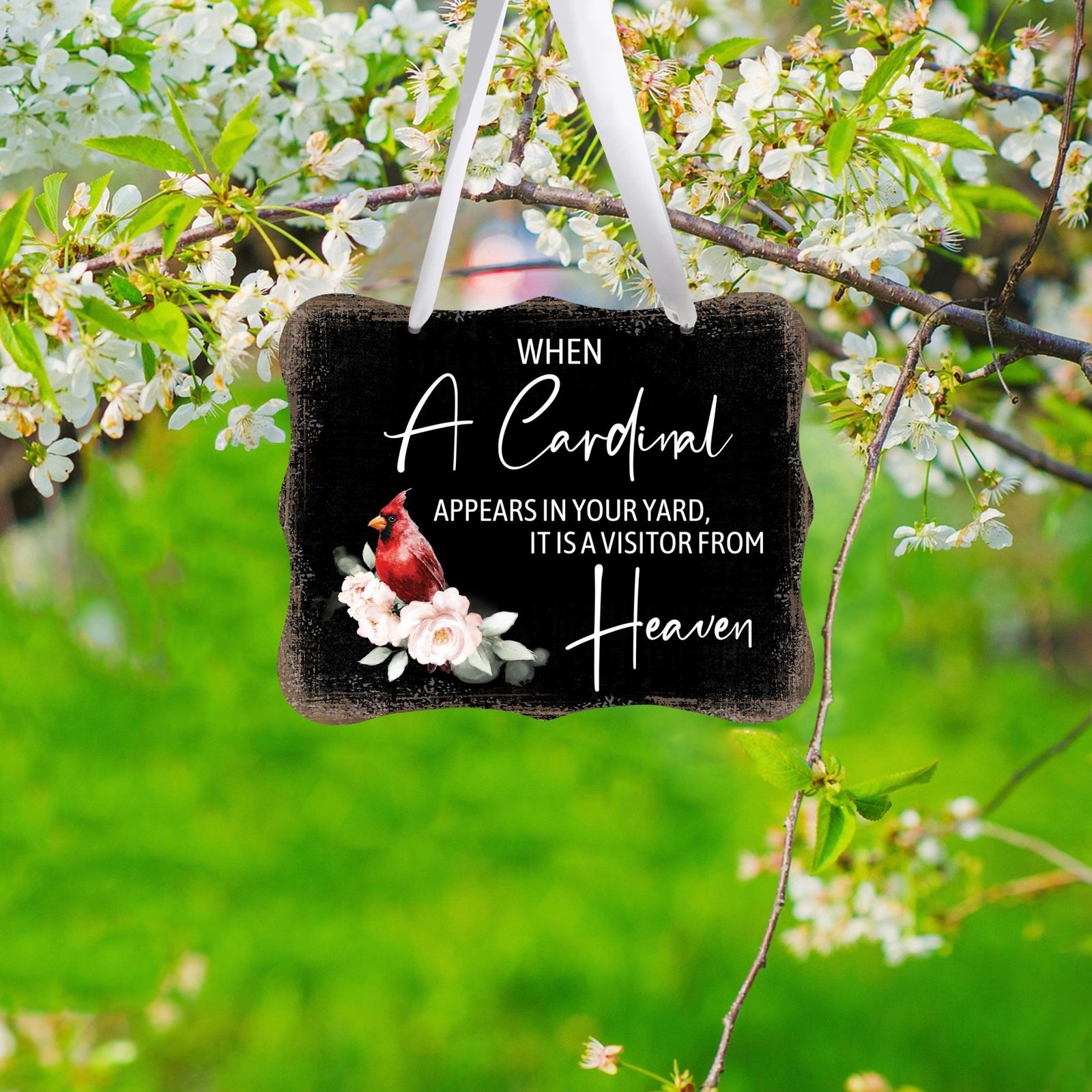 Funeral ribbon sign with a heartfelt message – a meaningful memorial tribute.