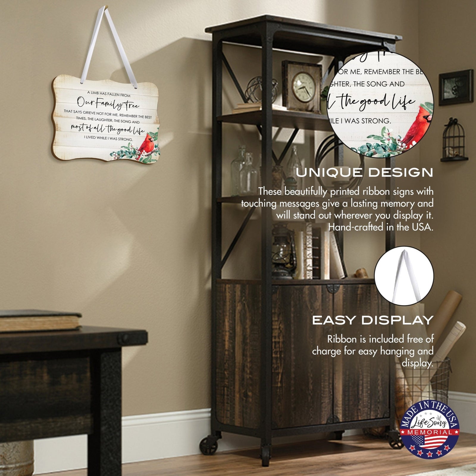 Memorial Wall Hanging Signs for Loss of Loved One - LifeSong Milestones