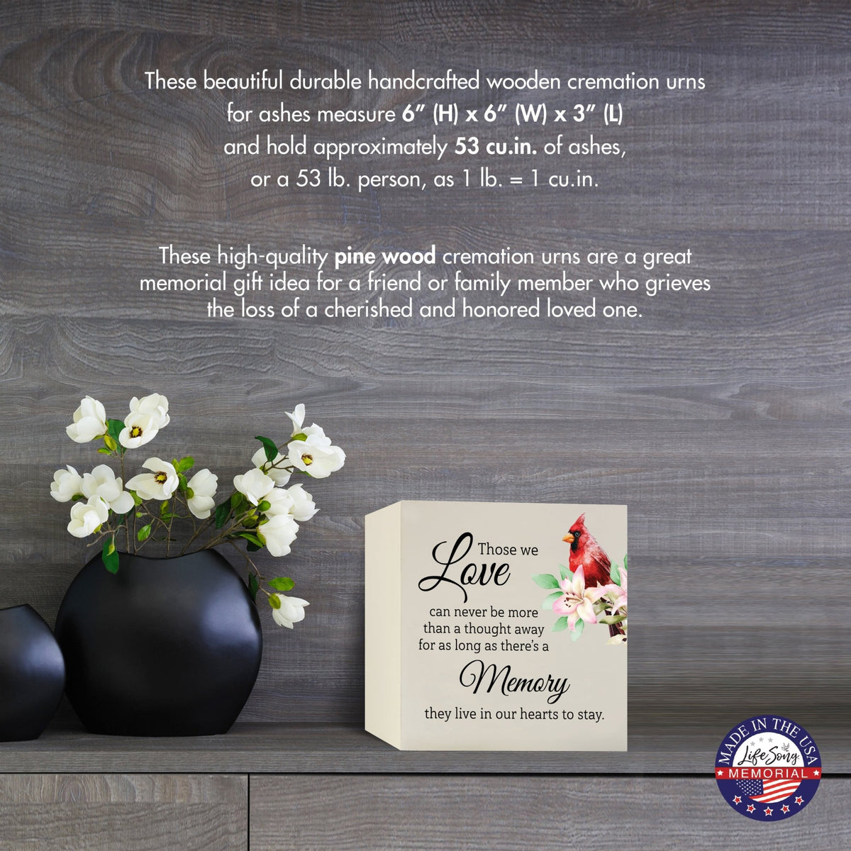 Decorative wooden urns for human ashes, a thoughtful and respectful choice for a memorial.