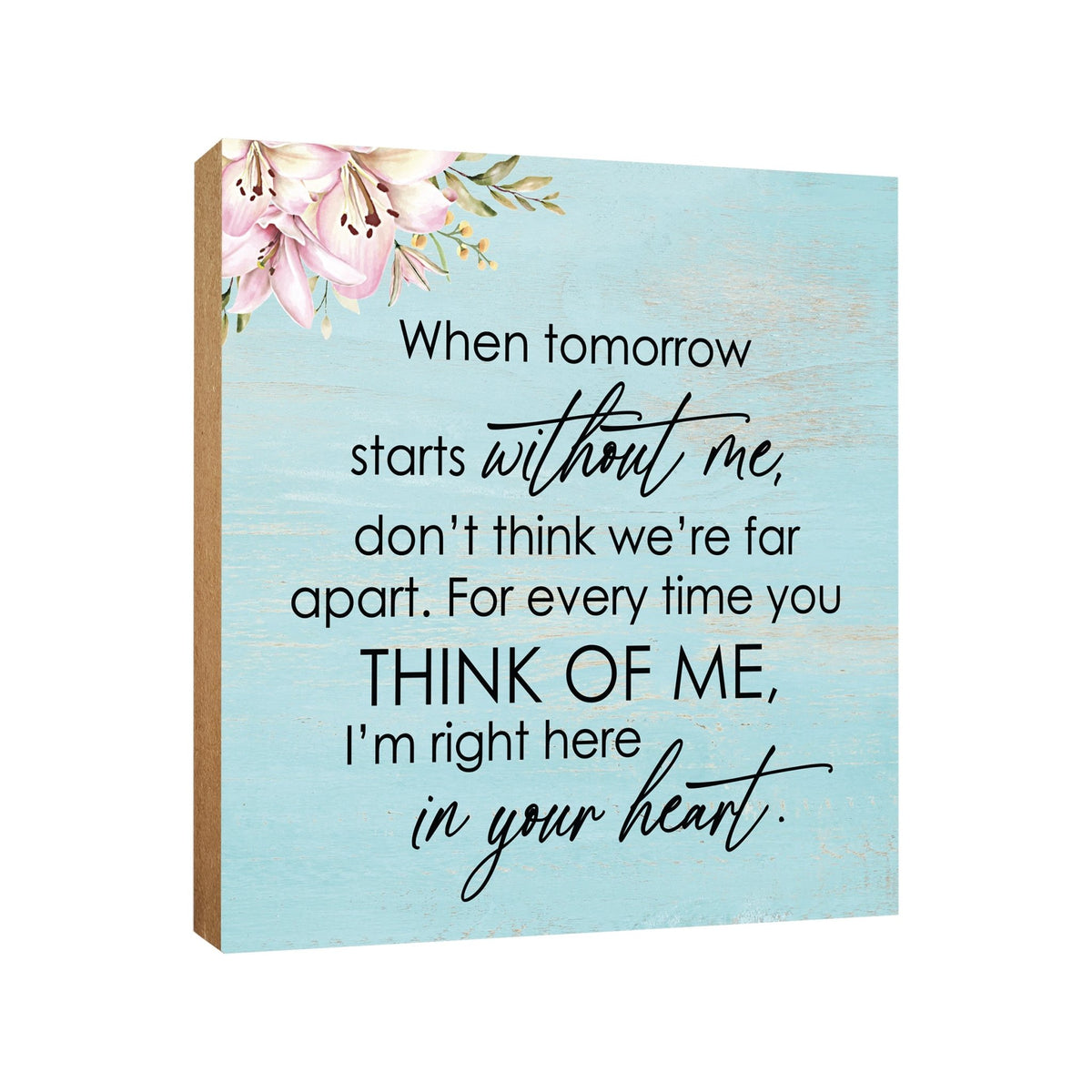 Memorial Wooden Shelf Décor and Tabletop Signs for Loss of Loved One - LifeSong Milestones