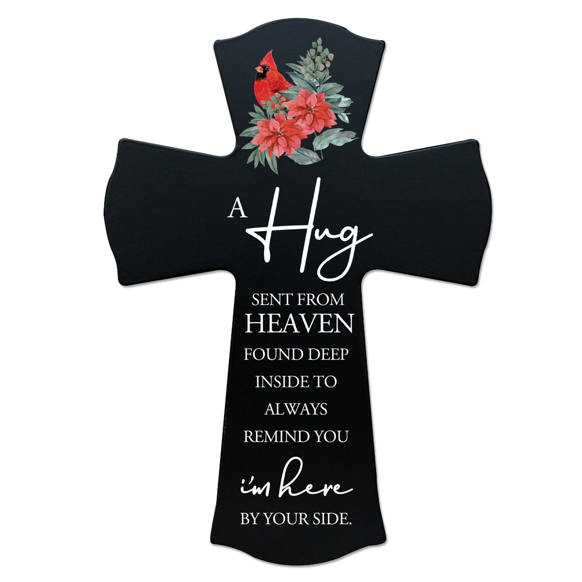 Memorial Wooden Wall Cross 8x11 Cardinal Bereavement Gift for Loss on Loved One – A Hug Sent From Heaven - LifeSong Milestones