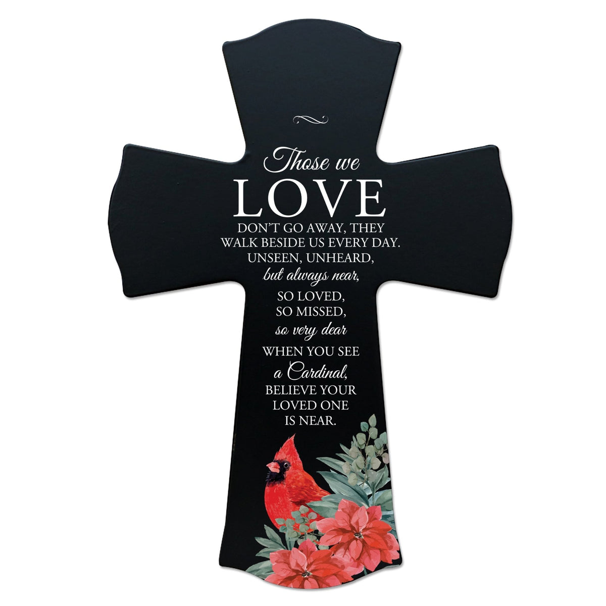 Memorial Wooden Wall Cross 8x11 Cardinal Bereavement Gift for Loss on Loved One – Believe Your Loved One Is Near - LifeSong Milestones