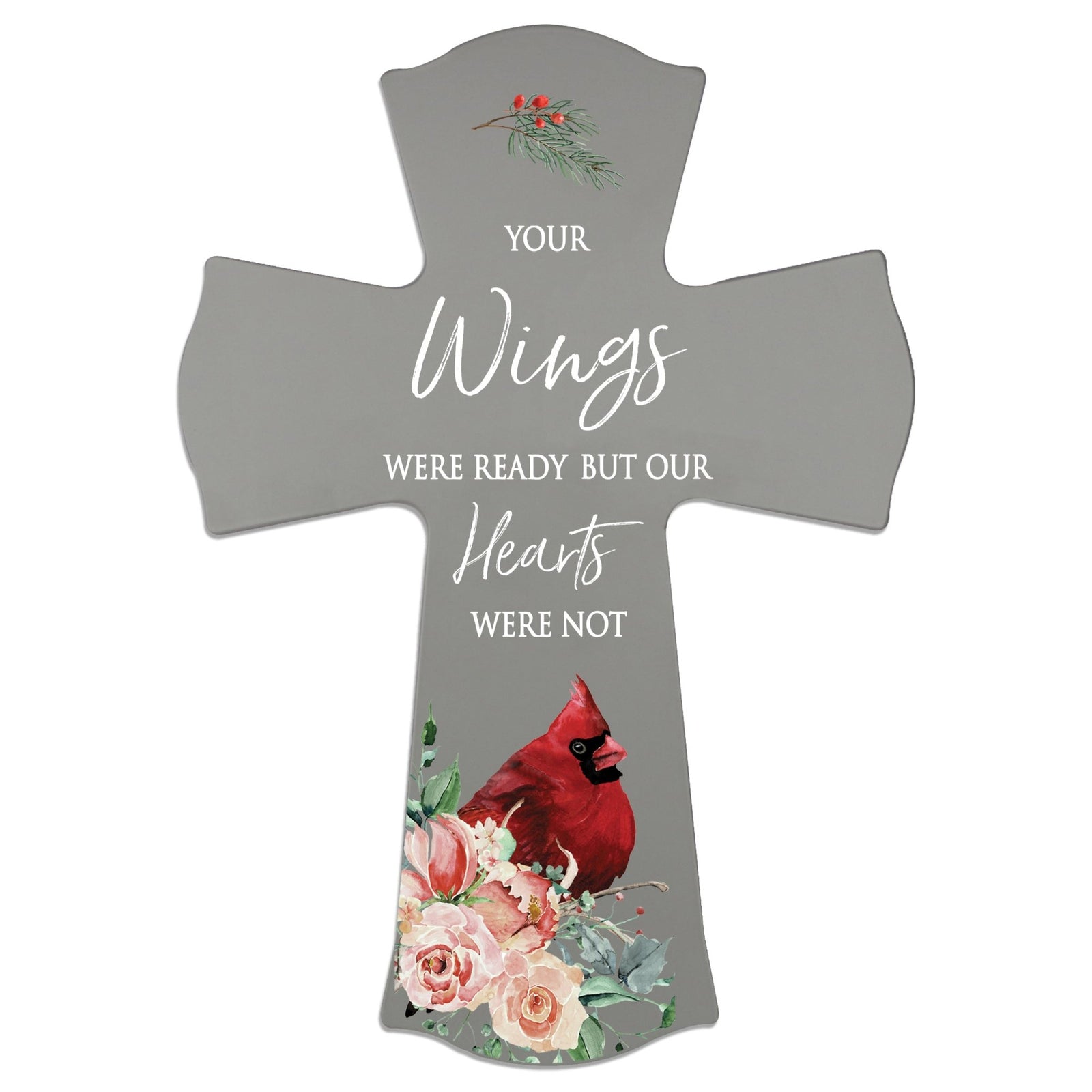Memorial Wooden Wall Cross 8x11 Cardinal Bereavement Gift for Loss on Loved One – But Our Hearts Were Not - LifeSong Milestones