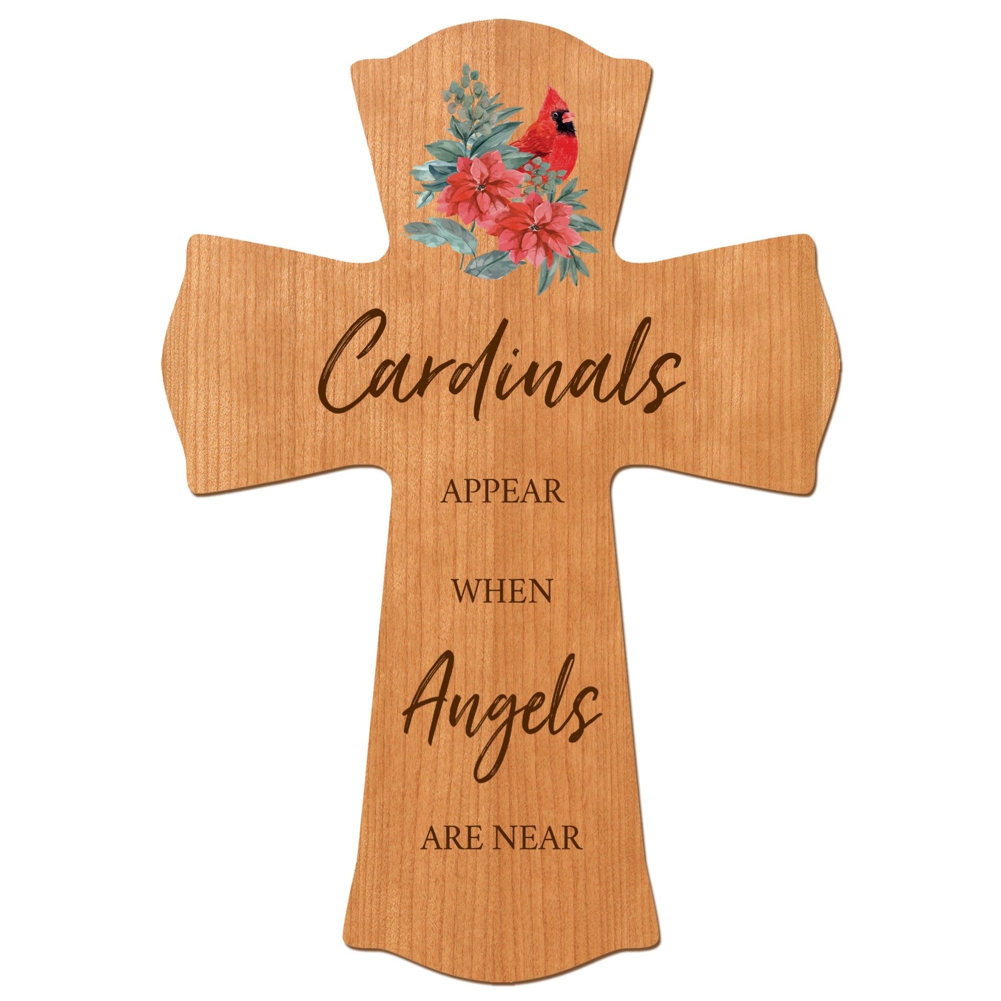 Memorial Wooden Wall Cross 8x11 Cardinal Bereavement Gift for Loss on Loved One – Cardinals Appear When - LifeSong Milestones