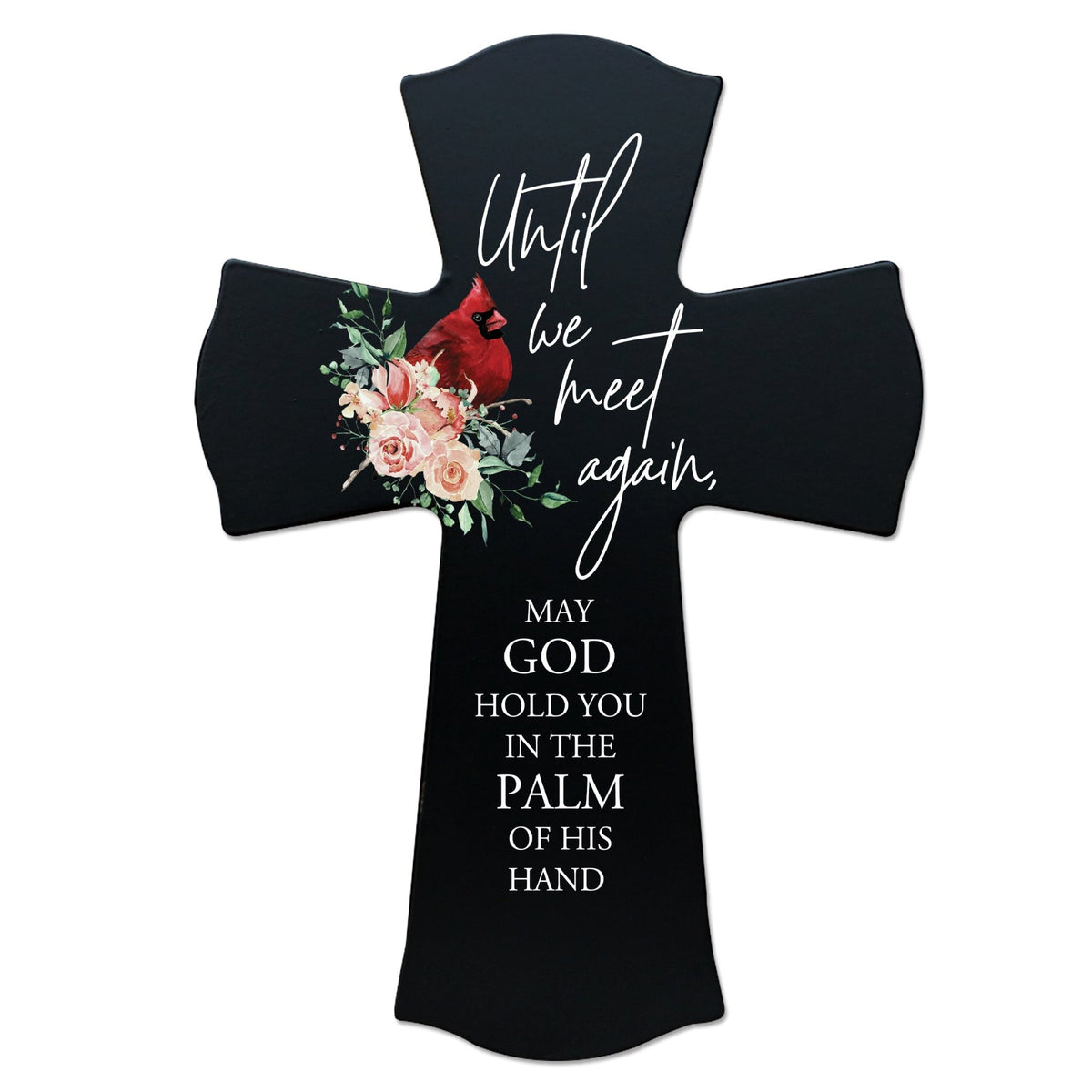 Memorial Wooden Wall Cross 8x11 Cardinal Bereavement Gift for Loss on Loved One – God Hold You In The Palm - LifeSong Milestones