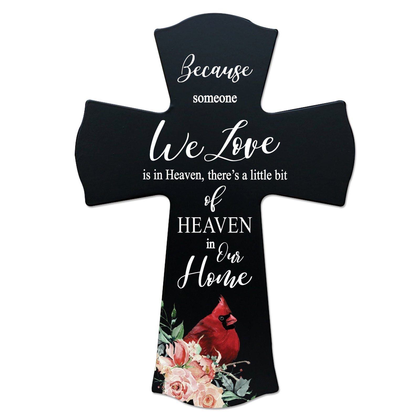 Memorial Wooden Wall Cross 8x11 Cardinal Bereavement Gift for Loss on Loved One – Little Bit Of Heaven - LifeSong Milestones