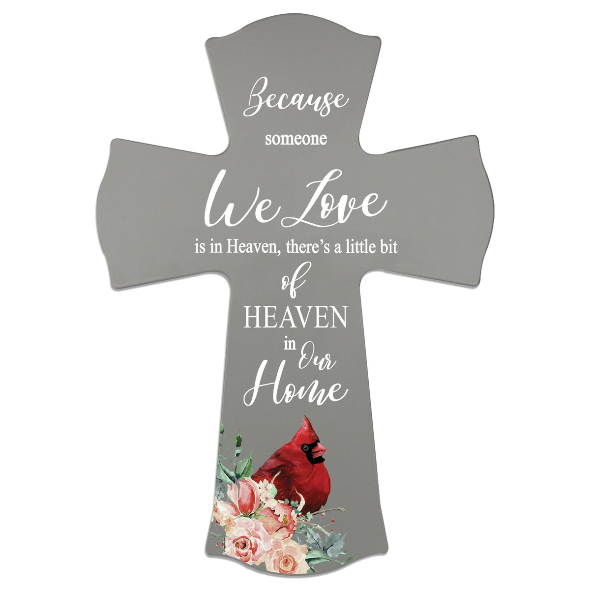 Memorial Wooden Wall Cross 8x11 Cardinal Bereavement Gift for Loss on Loved One – Little Bit Of Heaven - LifeSong Milestones