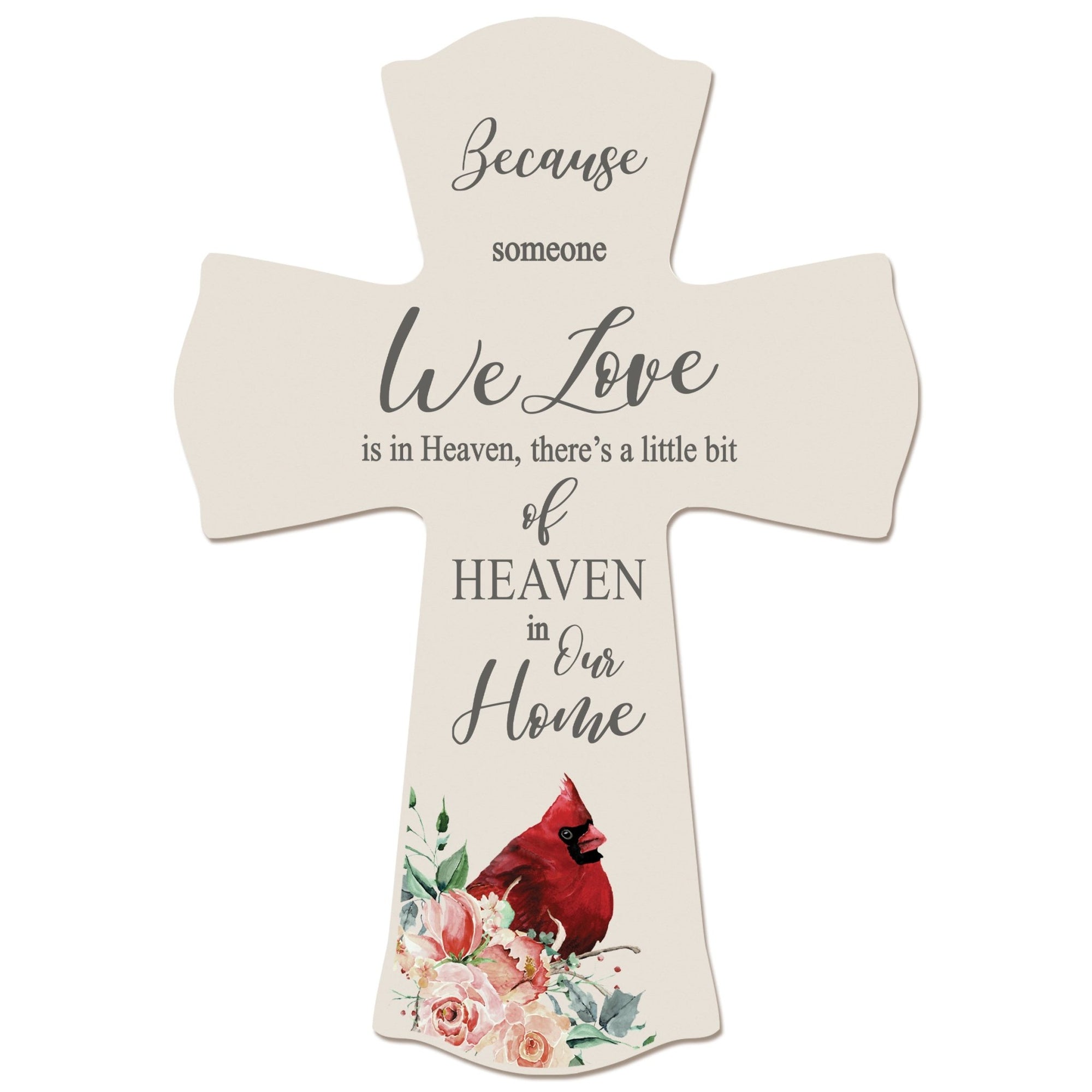 Memorial Wooden Wall Cross 8x11 Cardinal Bereavement Gift for Loss on Loved One – Little Bit Of Heaven - LifeSong Milestones
