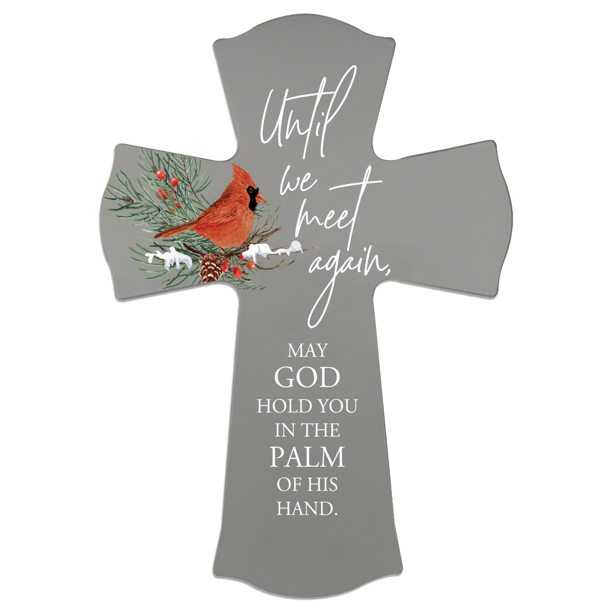 Memorial Wooden Wall Cross 8x11 Cardinal Bereavement Gift for Loss on Loved One – Until We Meet Again - LifeSong Milestones