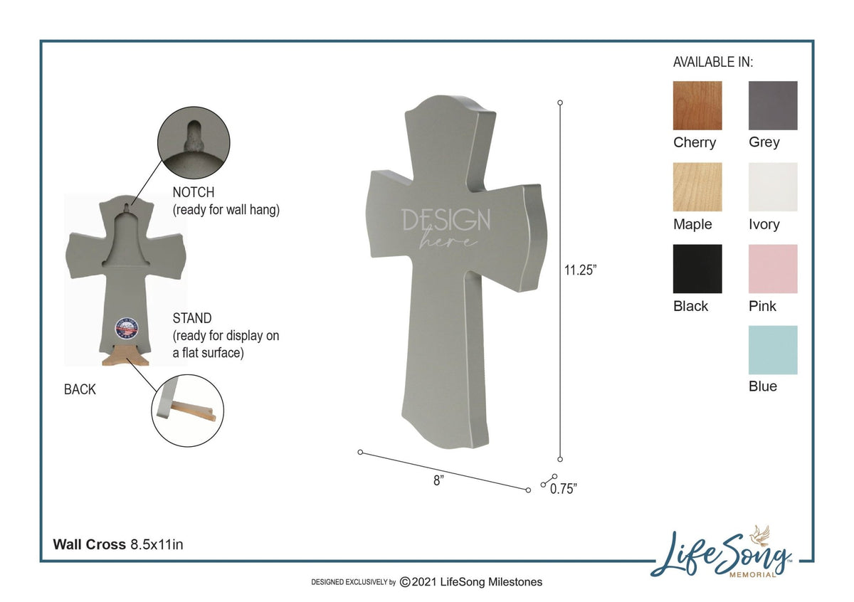 Memorial Wooden Wall Cross 8x11 Cardinal Bereavement Gift for Loss on Loved One – With You - LifeSong Milestones