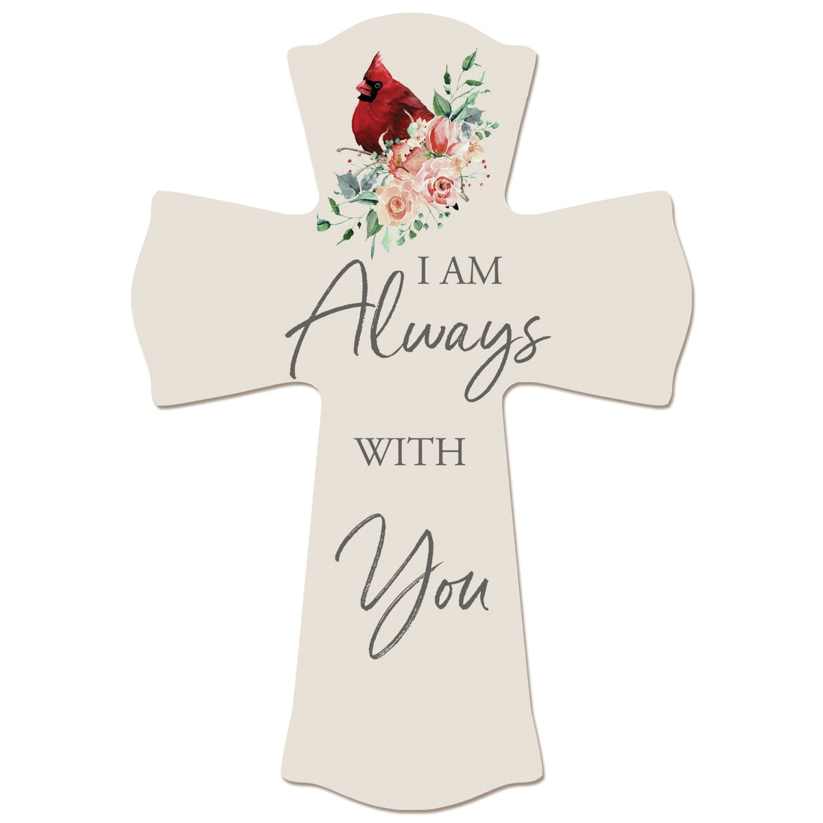 Memorial Wooden Wall Cross 8x11 Cardinal Bereavement Gift for Loss on Loved One – With You - LifeSong Milestones