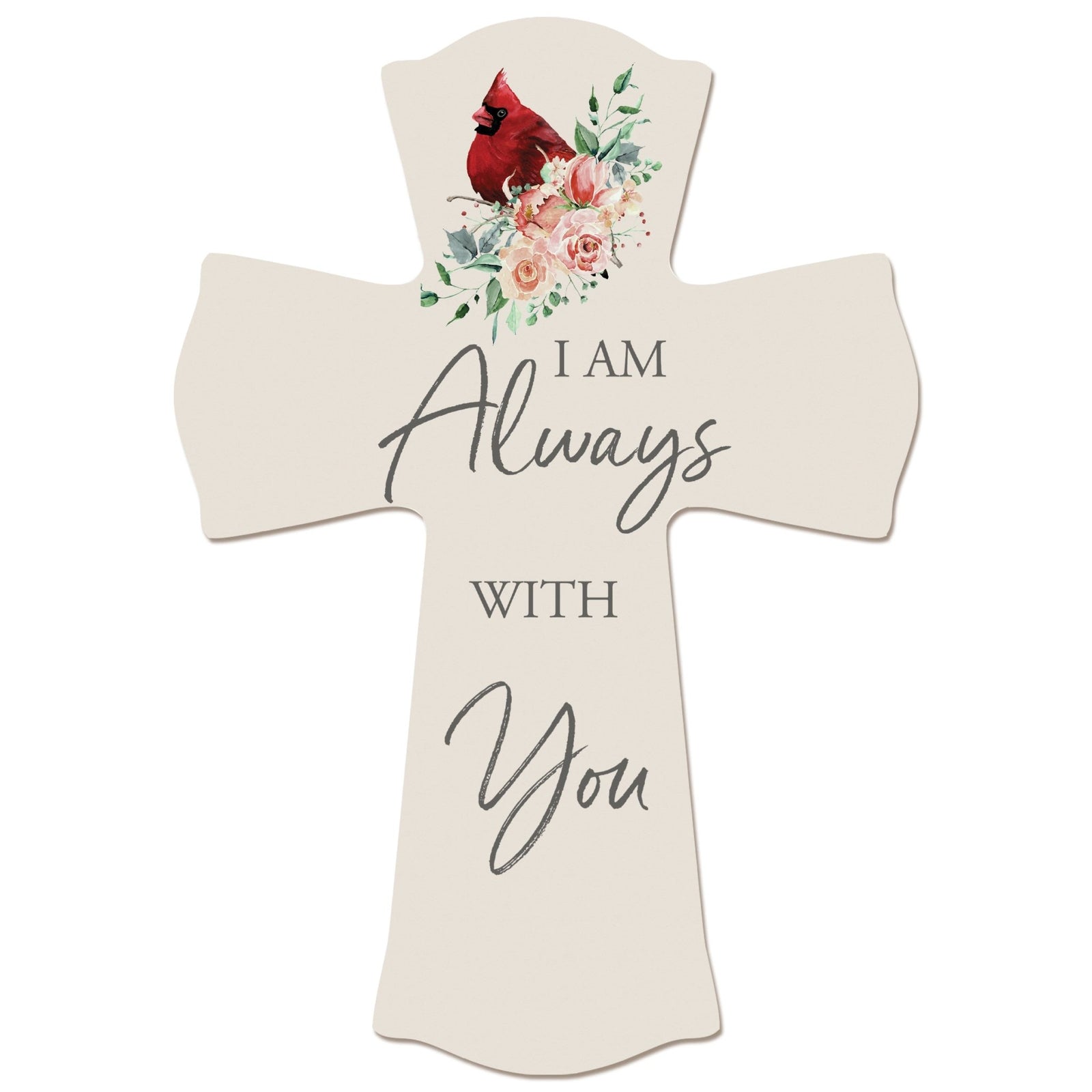 Memorial Wooden Wall Cross 8x11 Cardinal Bereavement Gift for Loss on Loved One – With You - LifeSong Milestones