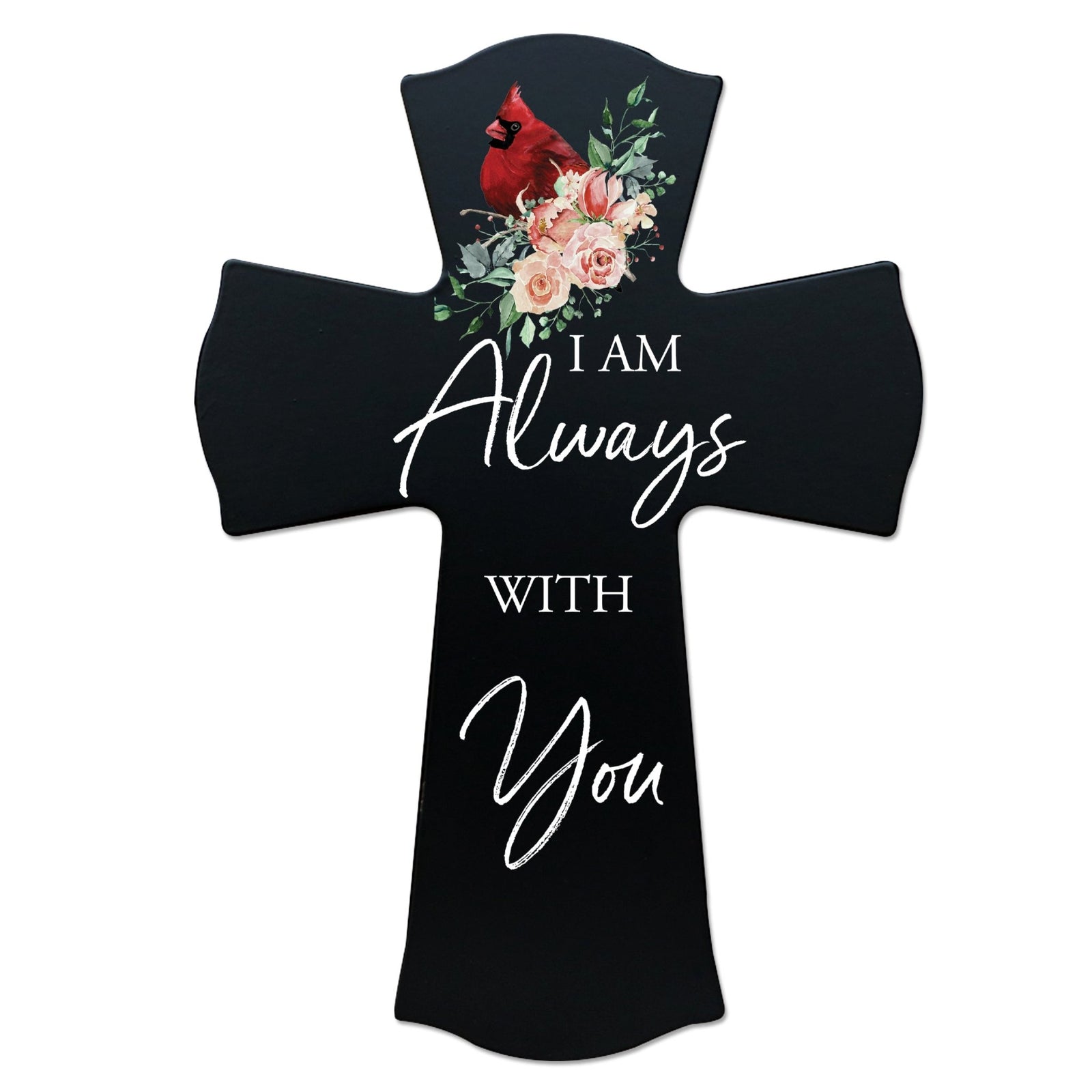 Memorial Wooden Wall Cross 8x11 Cardinal Bereavement Gift for Loss on Loved One – With You - LifeSong Milestones