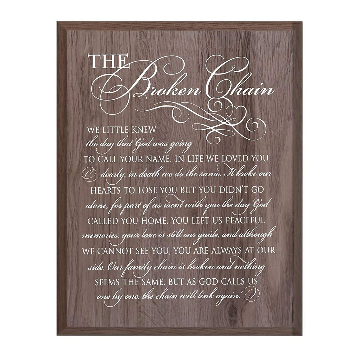 Memorial Wooden Wall Plaque - The Broken Chain - LifeSong Milestones