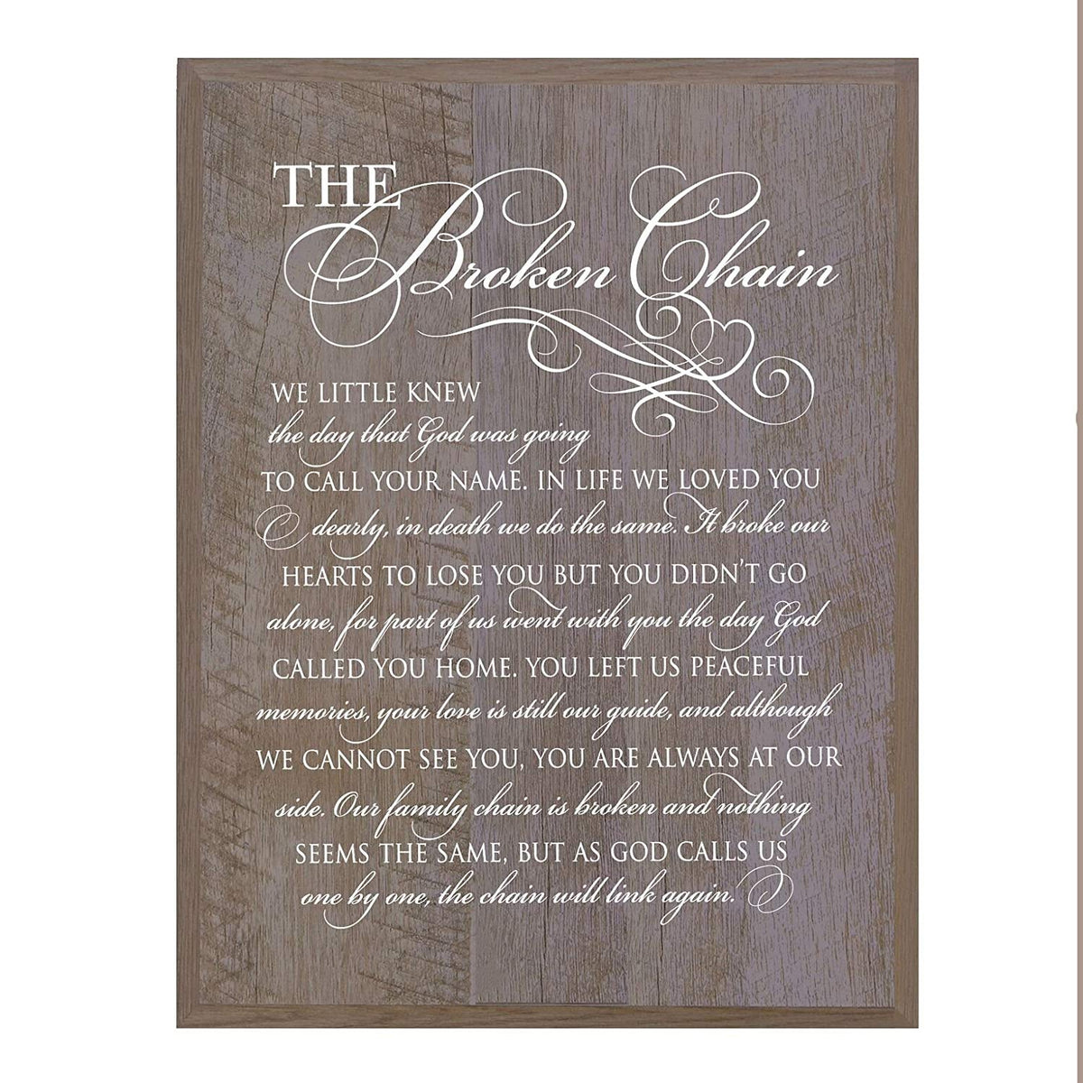 Memorial Wooden Wall Plaque - The Broken Chain - LifeSong Milestones